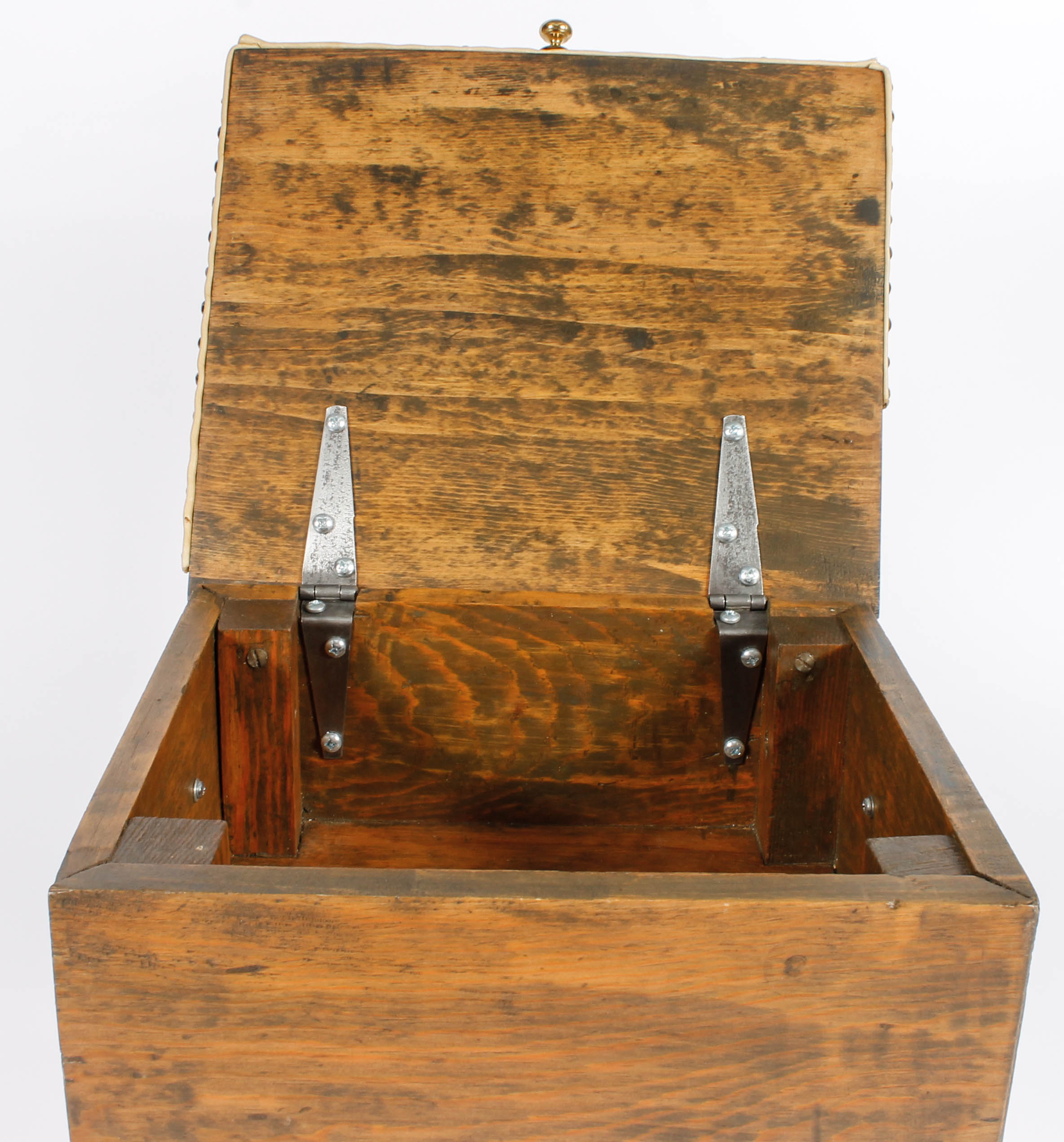 Rustic Wood and Leather End Table