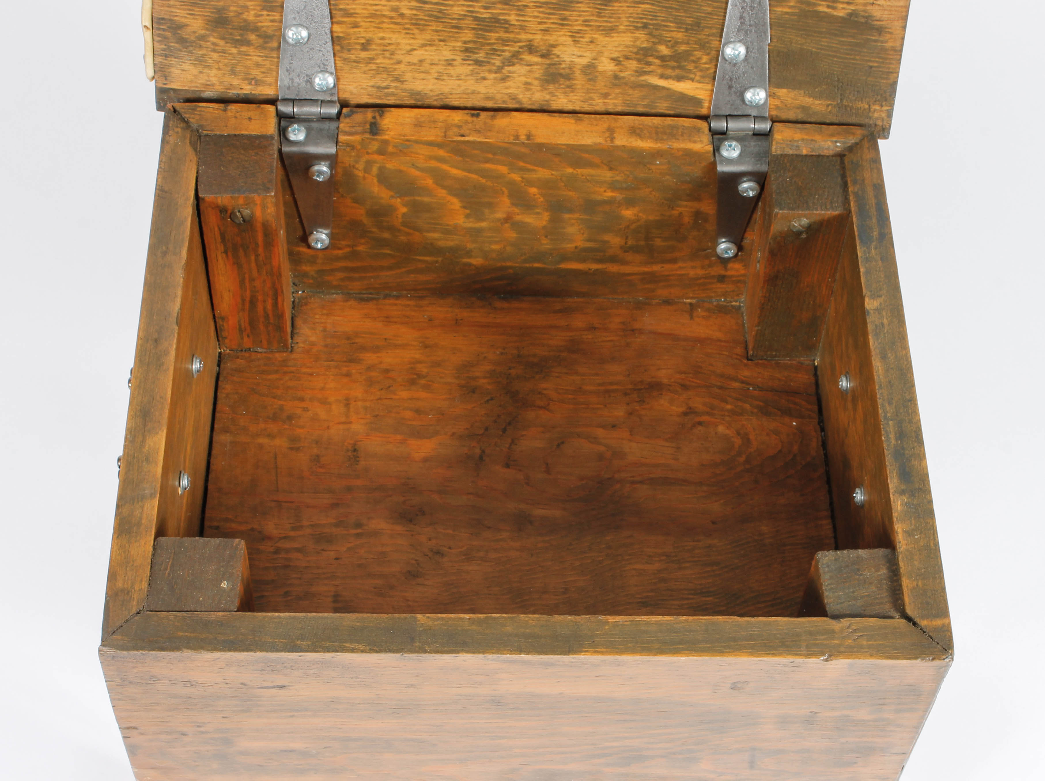 Rustic Wood and Leather End Table