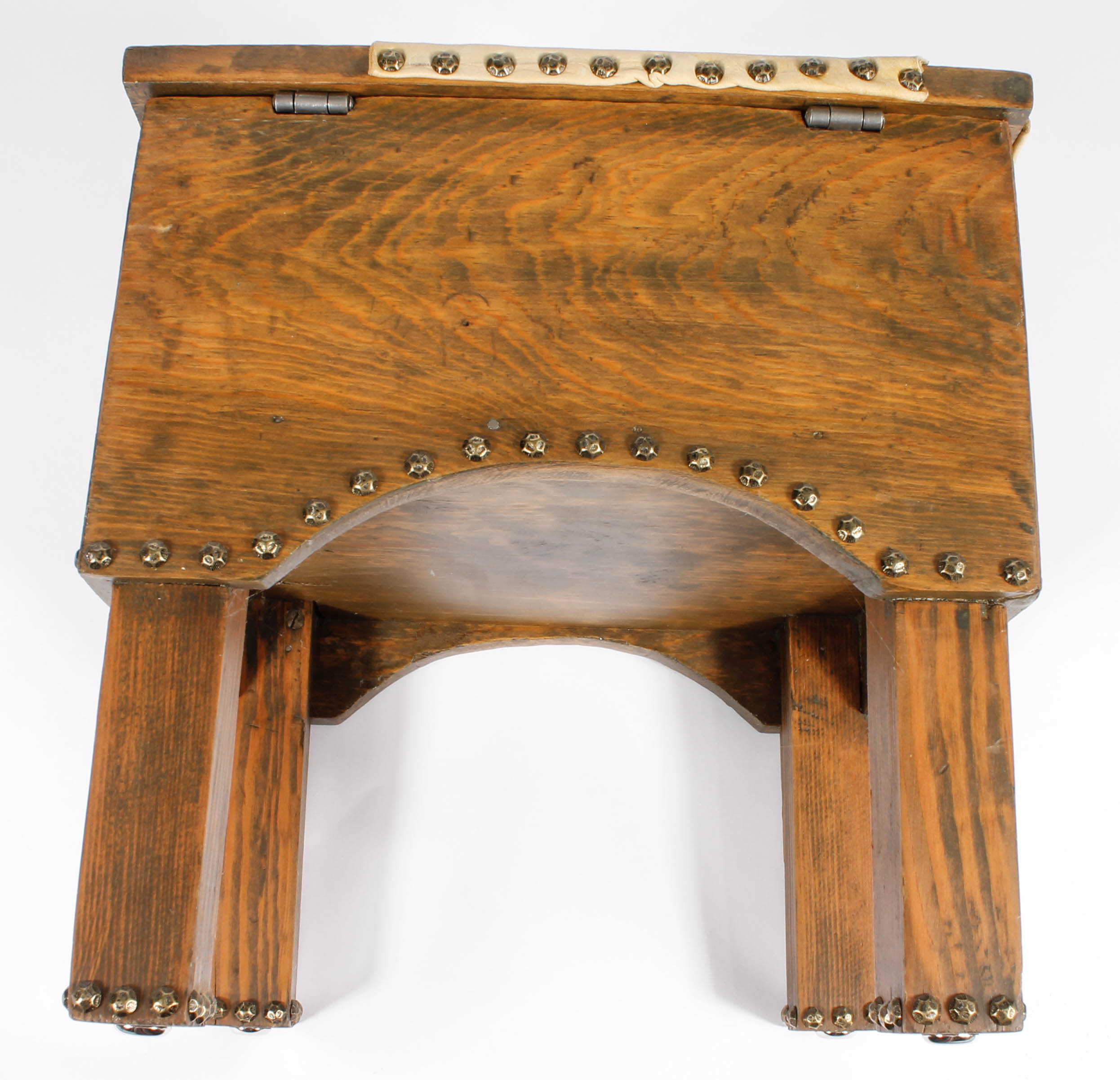 Rustic Wood and Leather End Table