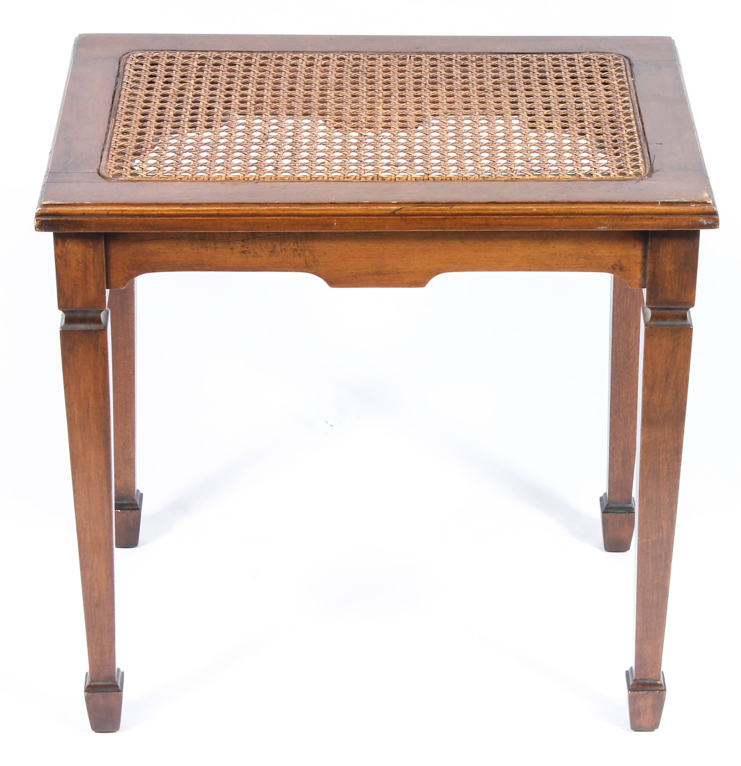 Pair of Vintage Caned Chairs and a Caned Table