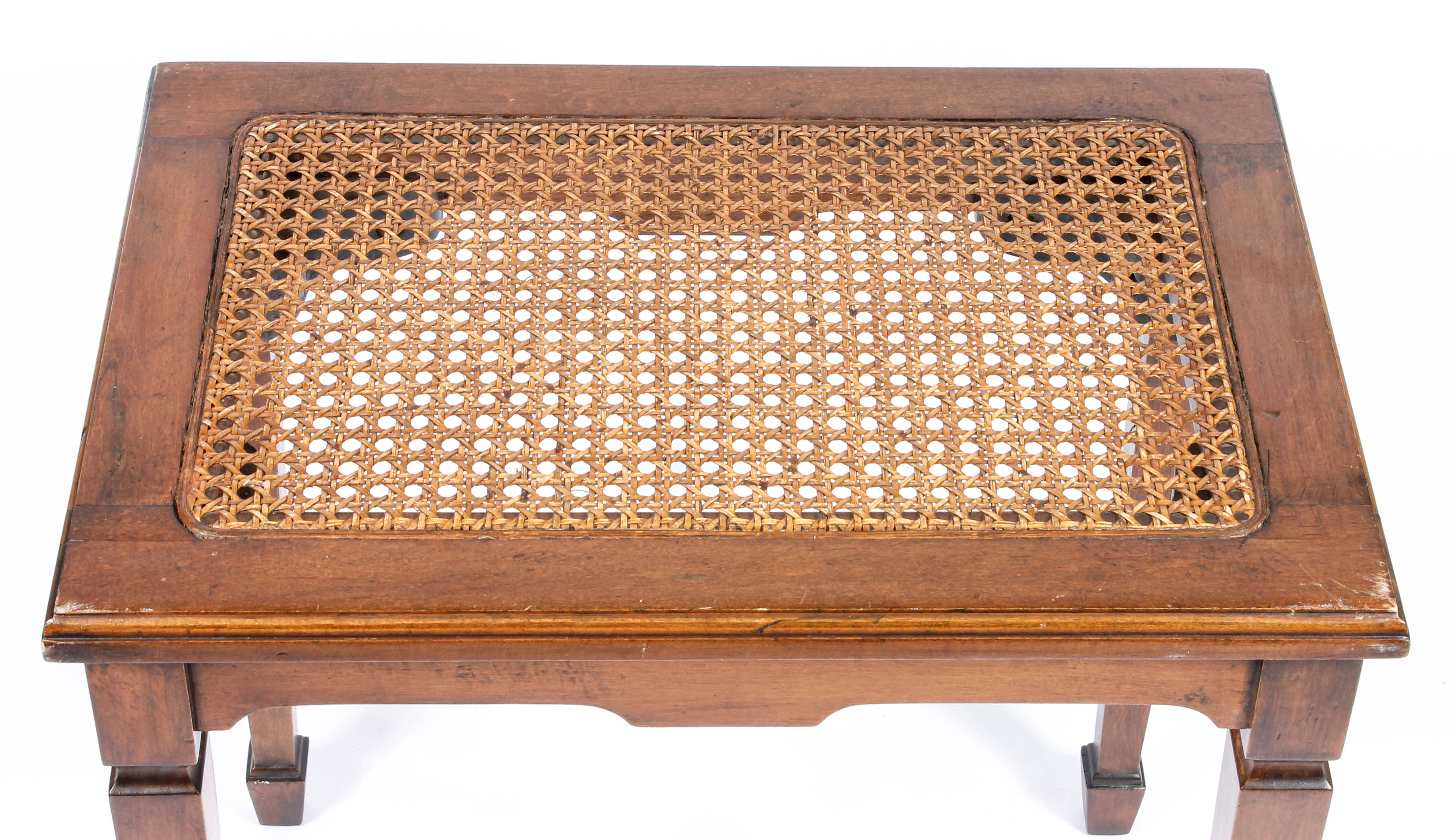 Pair of Vintage Caned Chairs and a Caned Table