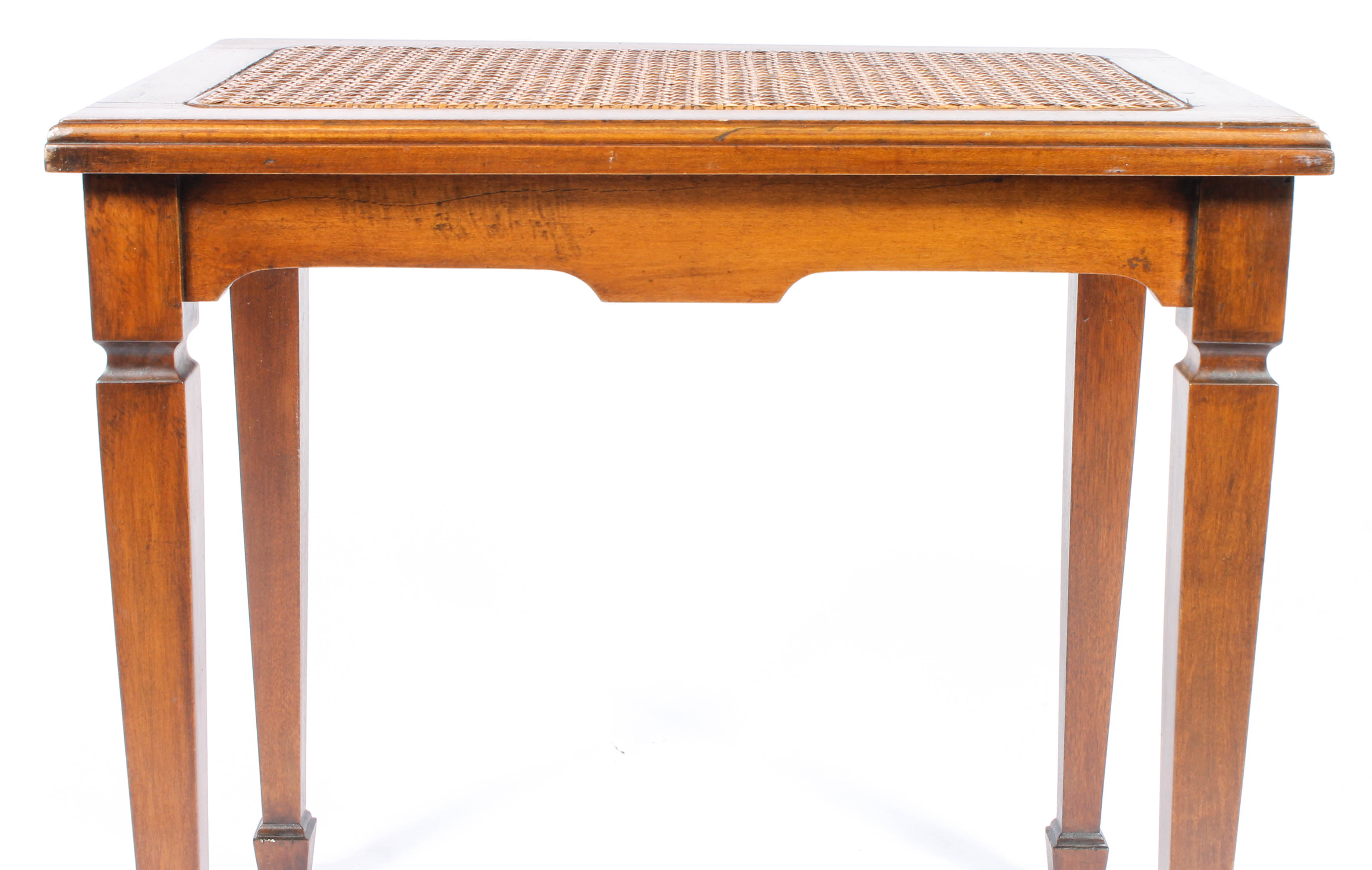 Pair of Vintage Caned Chairs and a Caned Table