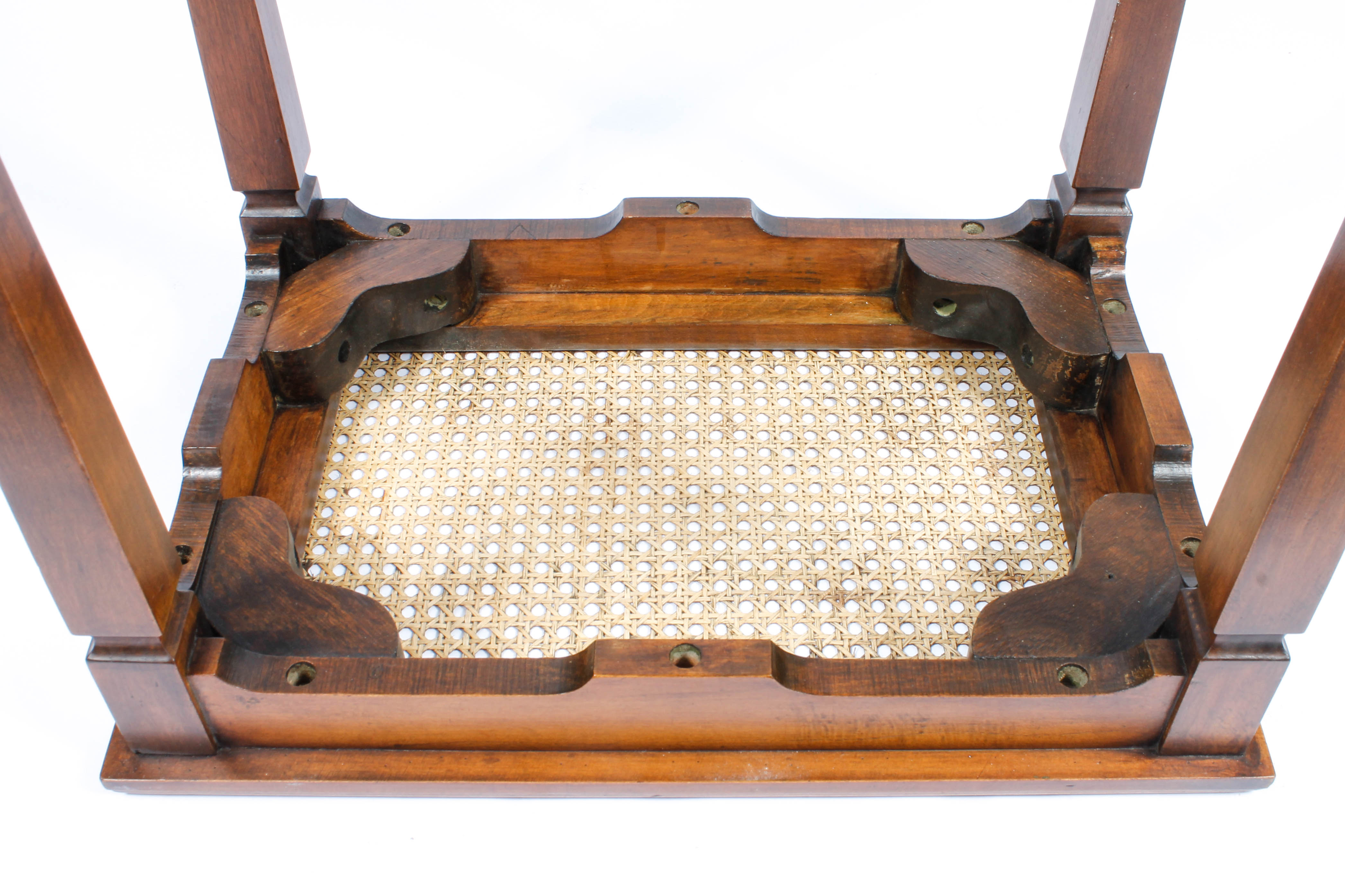 Pair of Vintage Caned Chairs and a Caned Table