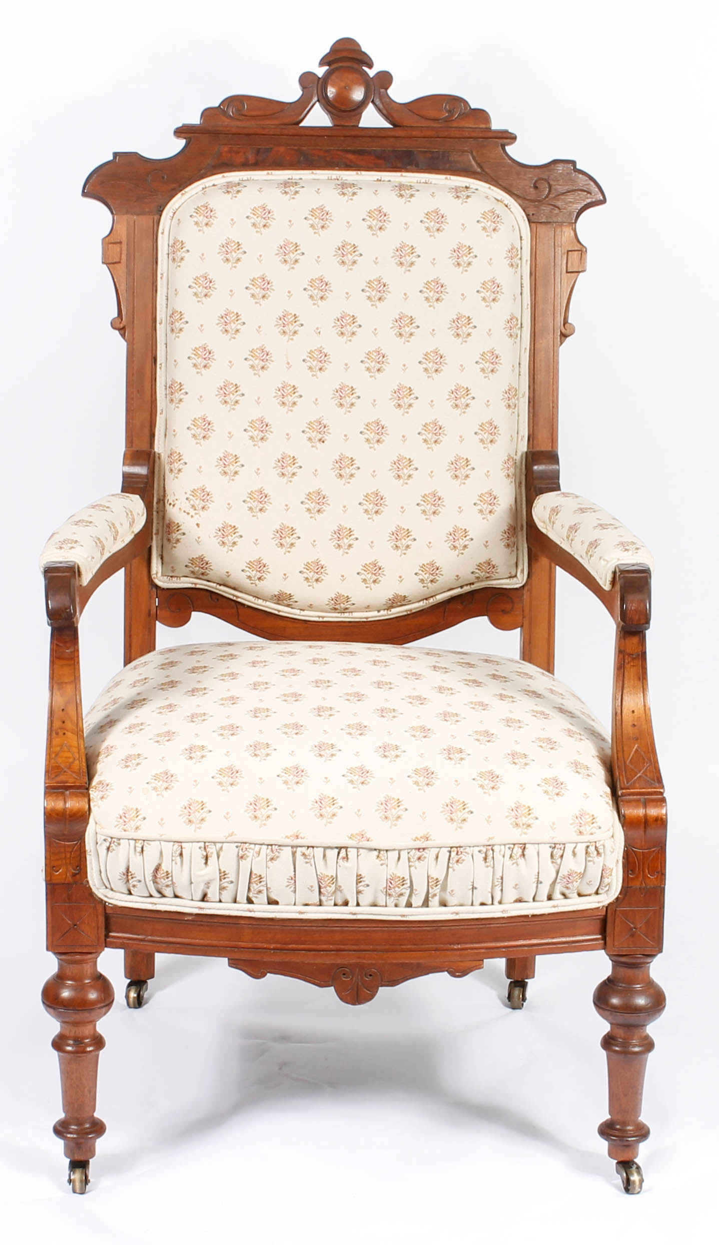 Antique Victorian Upholstered Walnut Chairs