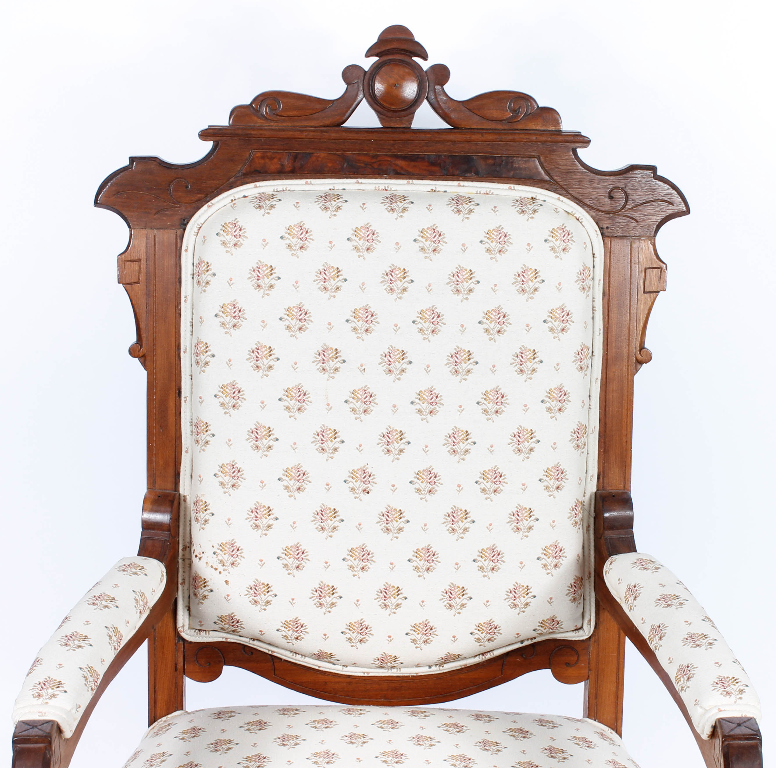 Antique Victorian Upholstered Walnut Chairs
