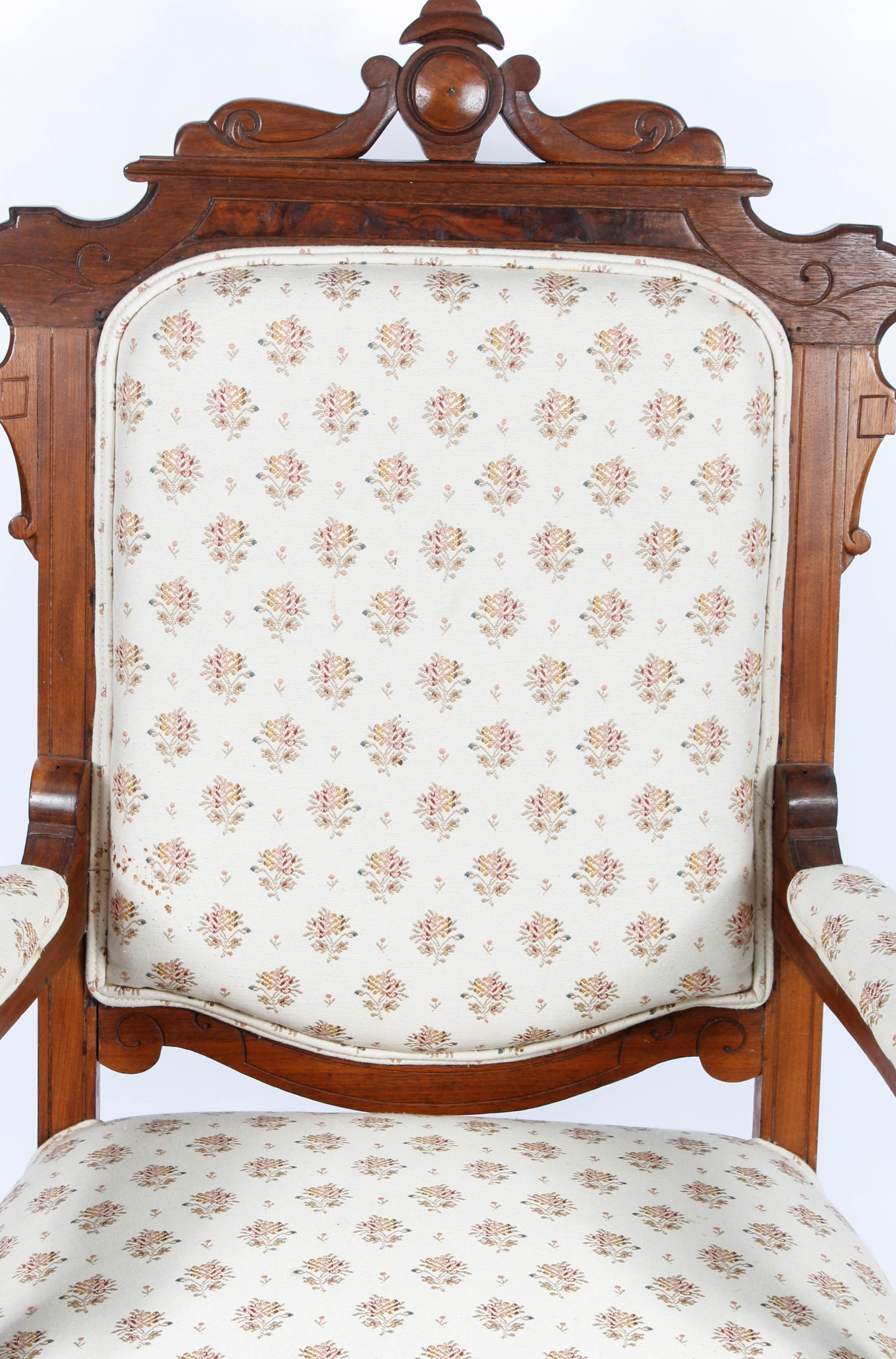 Antique Victorian Upholstered Walnut Chairs