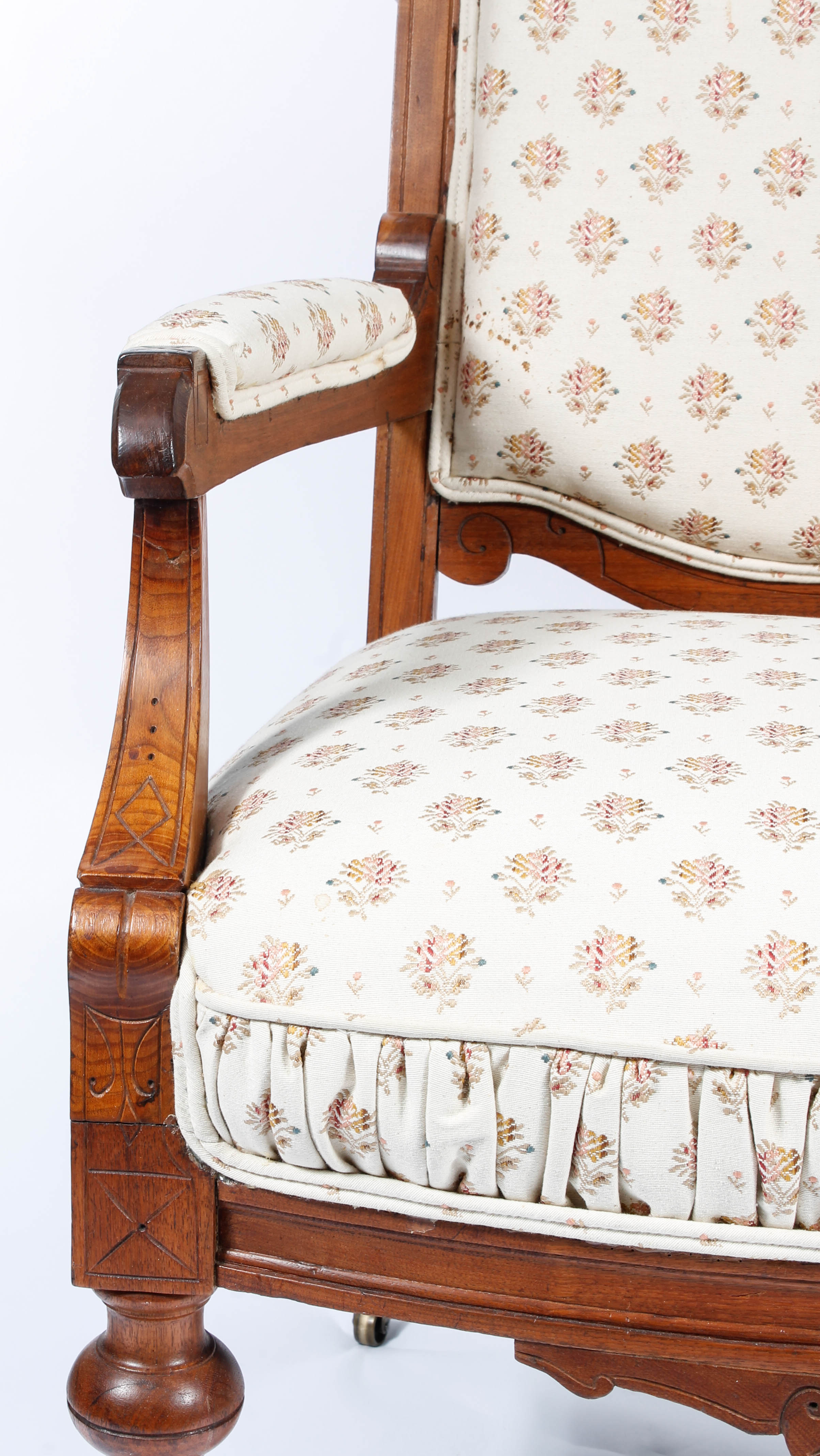 Antique Victorian Upholstered Walnut Chairs