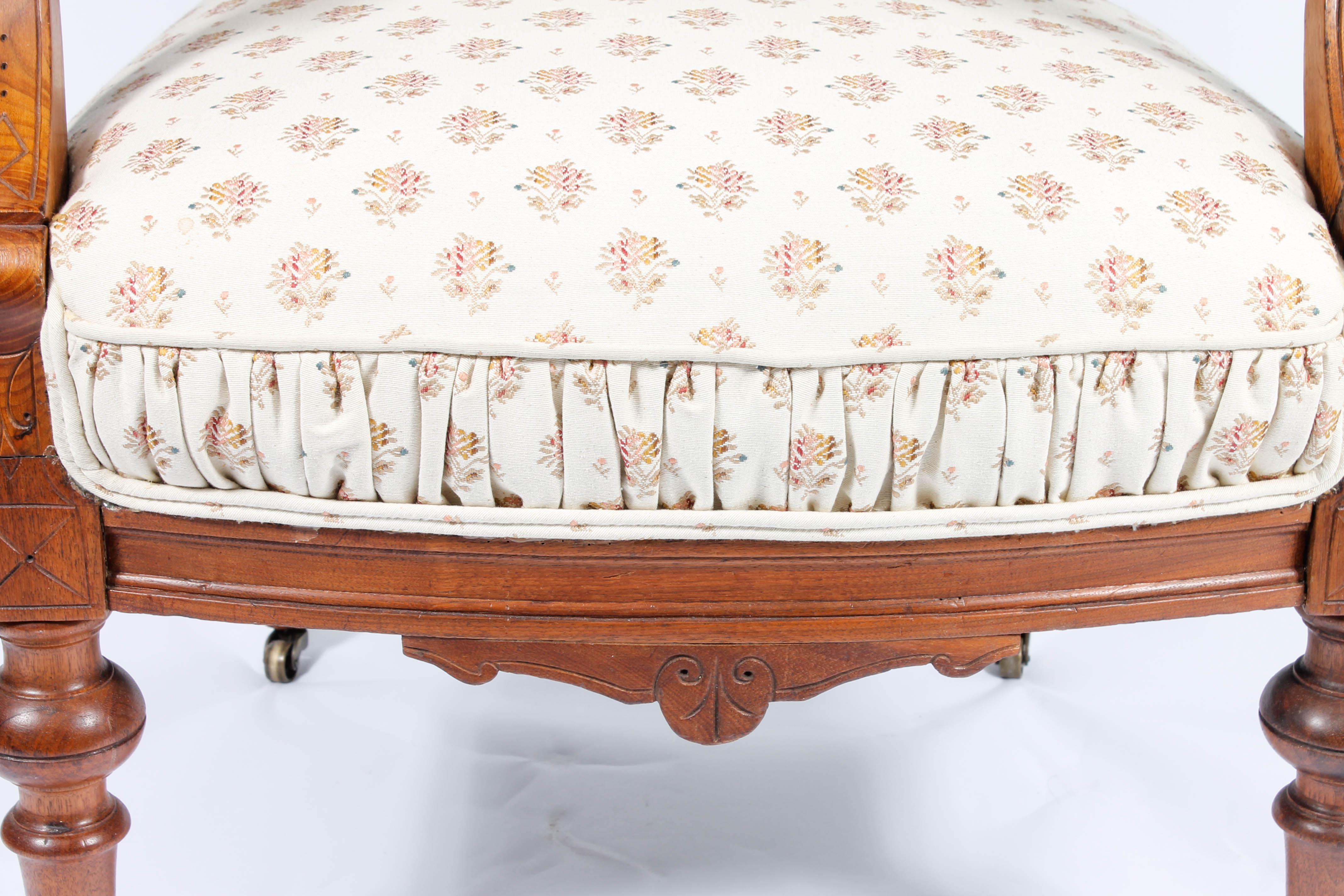 Antique Victorian Upholstered Walnut Chairs