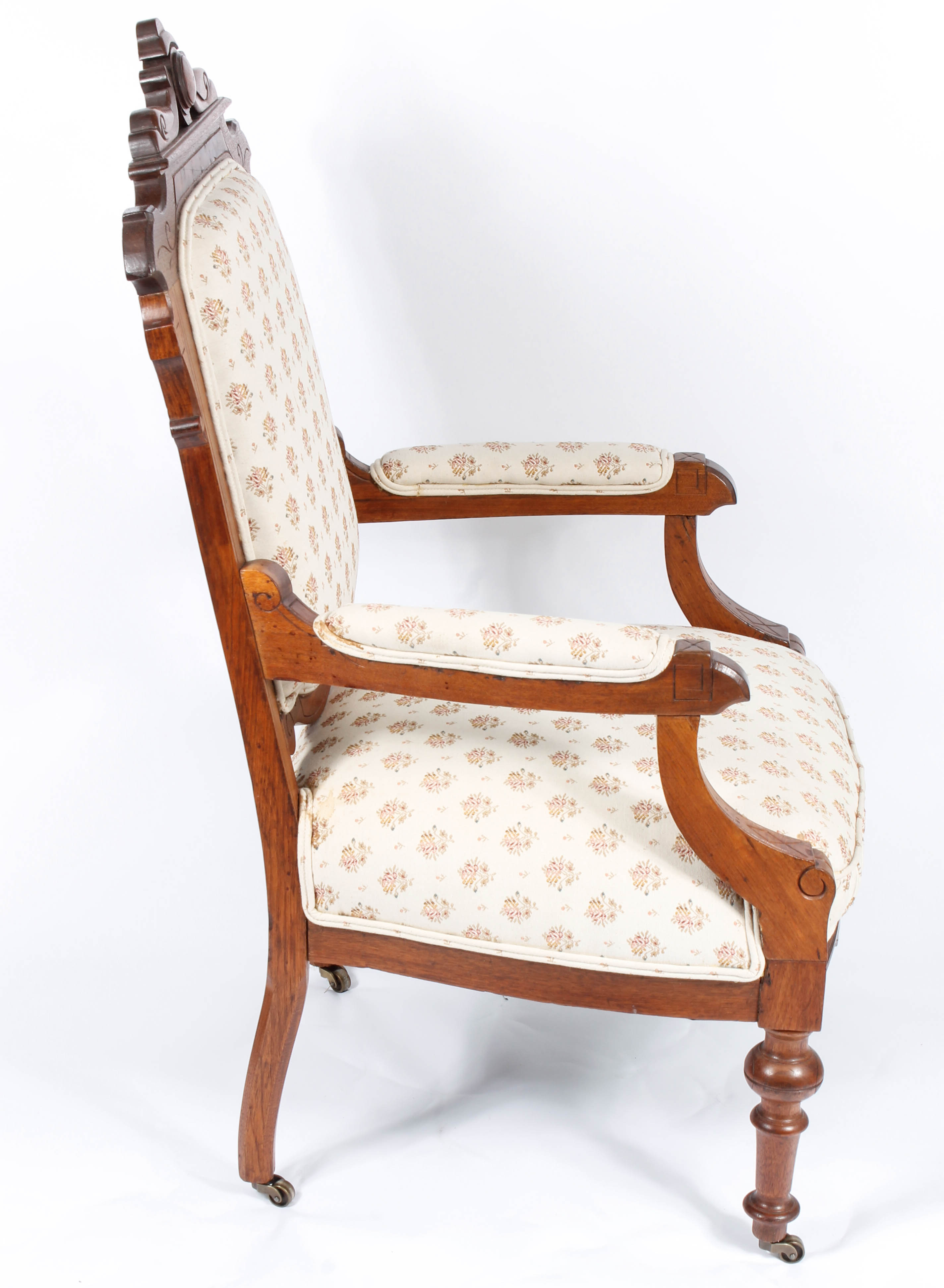Antique Victorian Upholstered Walnut Chairs