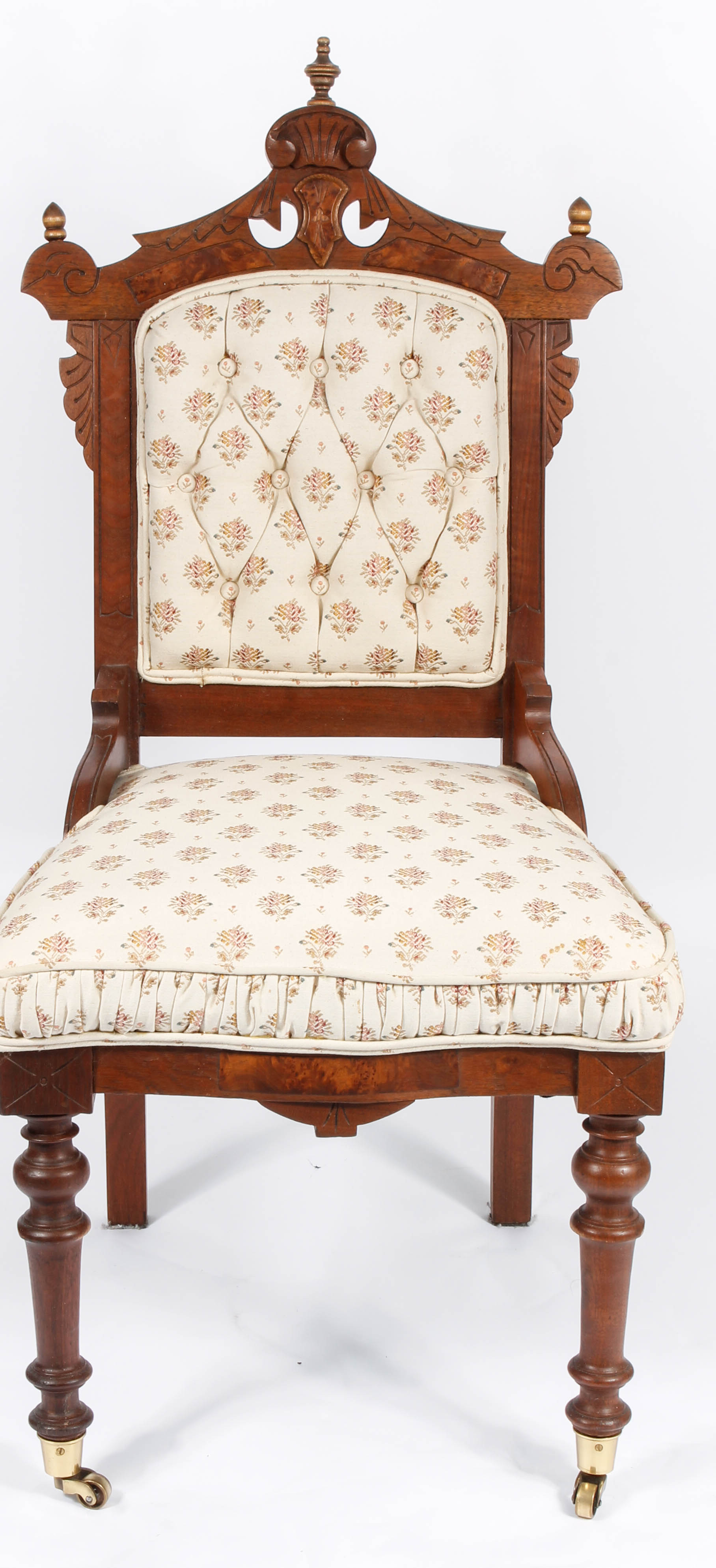 Antique Victorian Upholstered Walnut Chairs