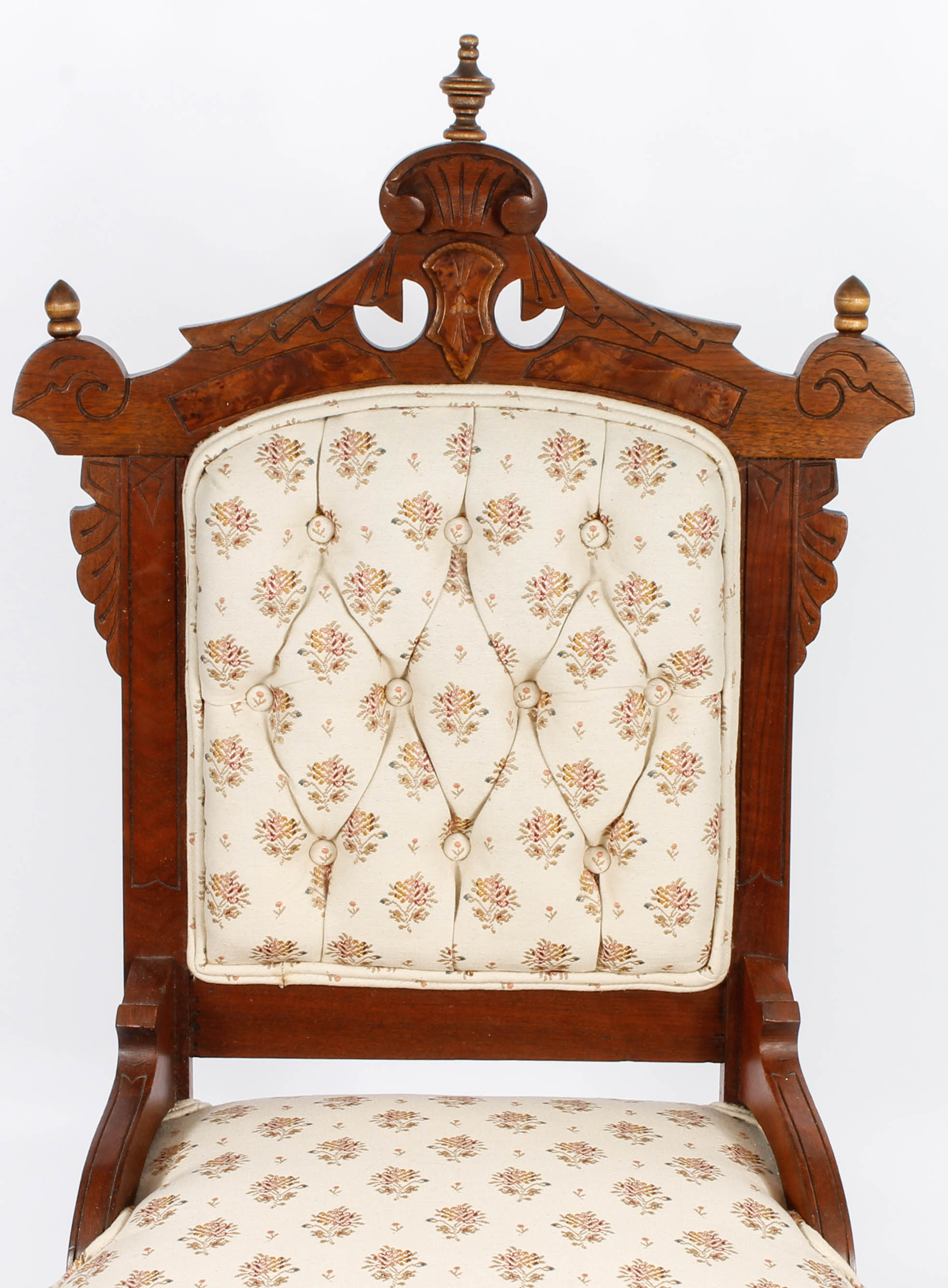 Antique Victorian Upholstered Walnut Chairs