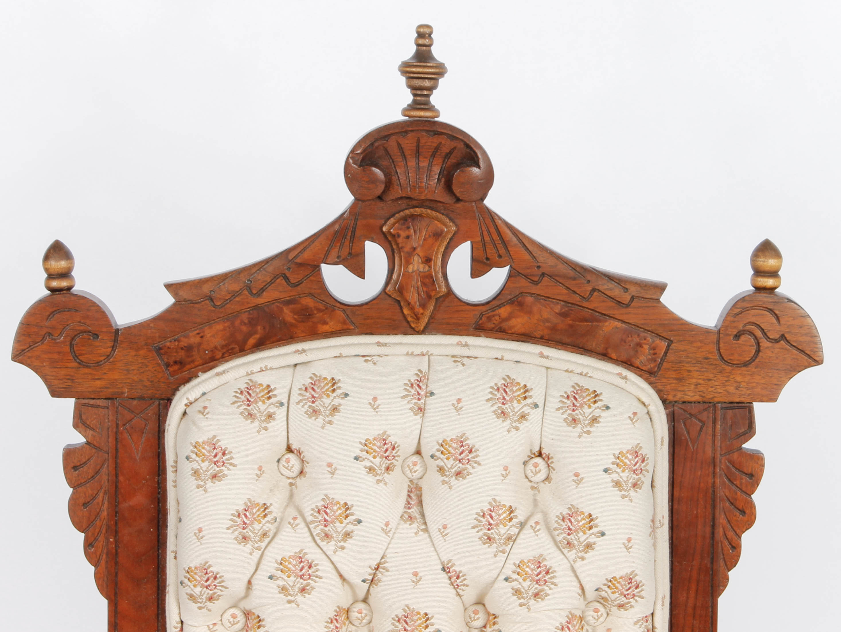 Antique Victorian Upholstered Walnut Chairs