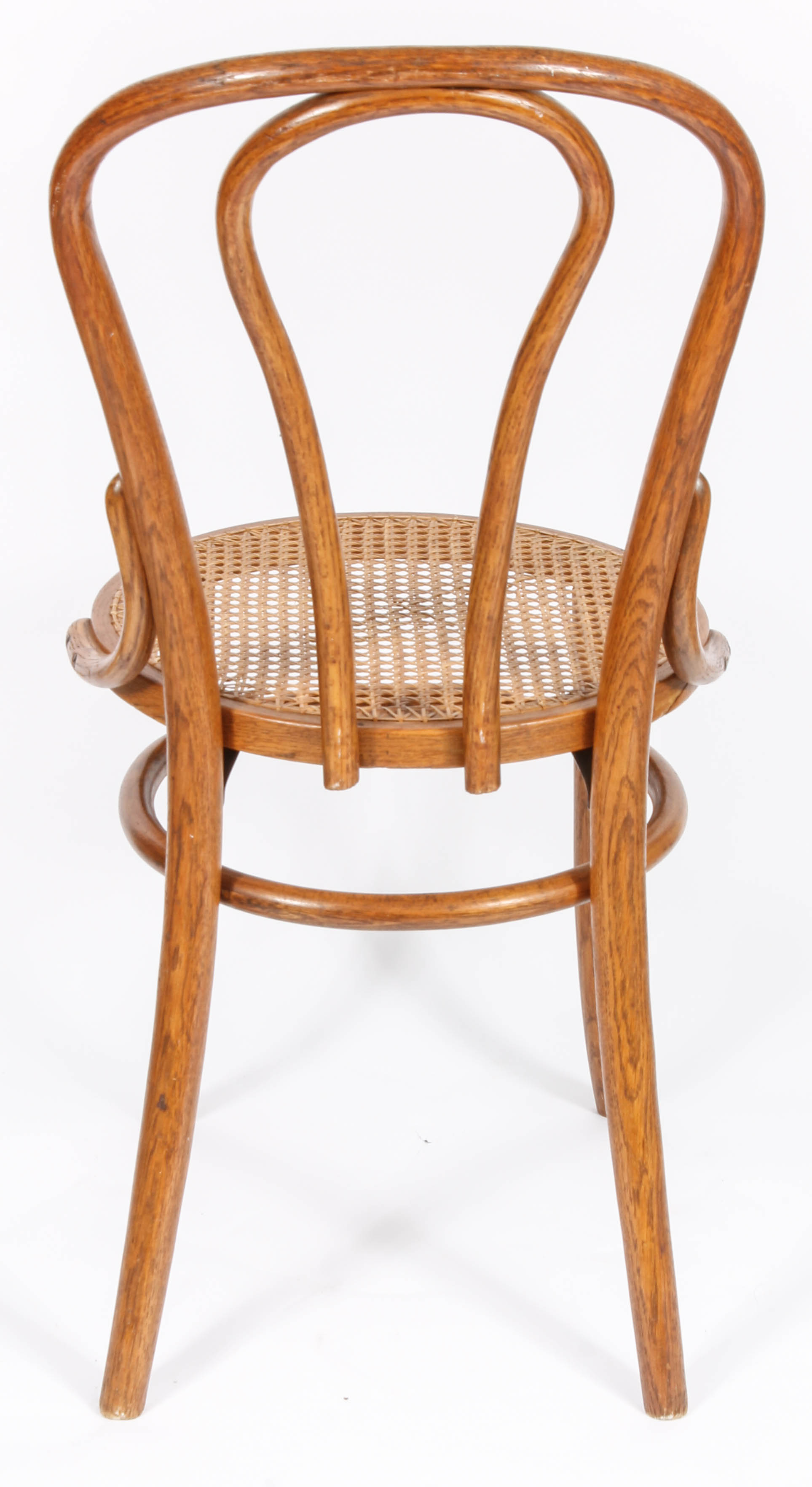 Pair of Caned Bentwood Chairs and Caned Side Table