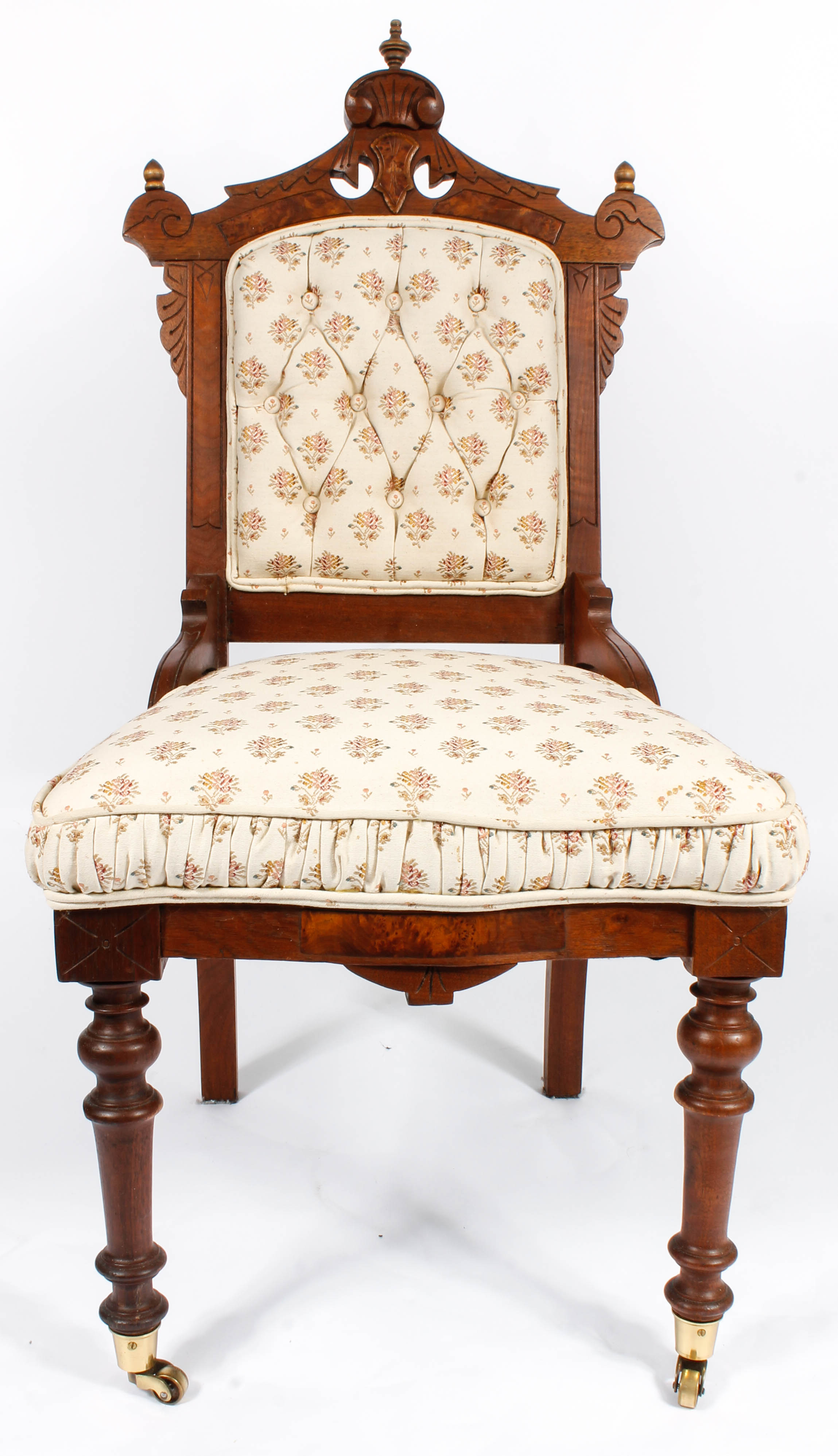 Antique Victorian Upholstered Walnut Chairs