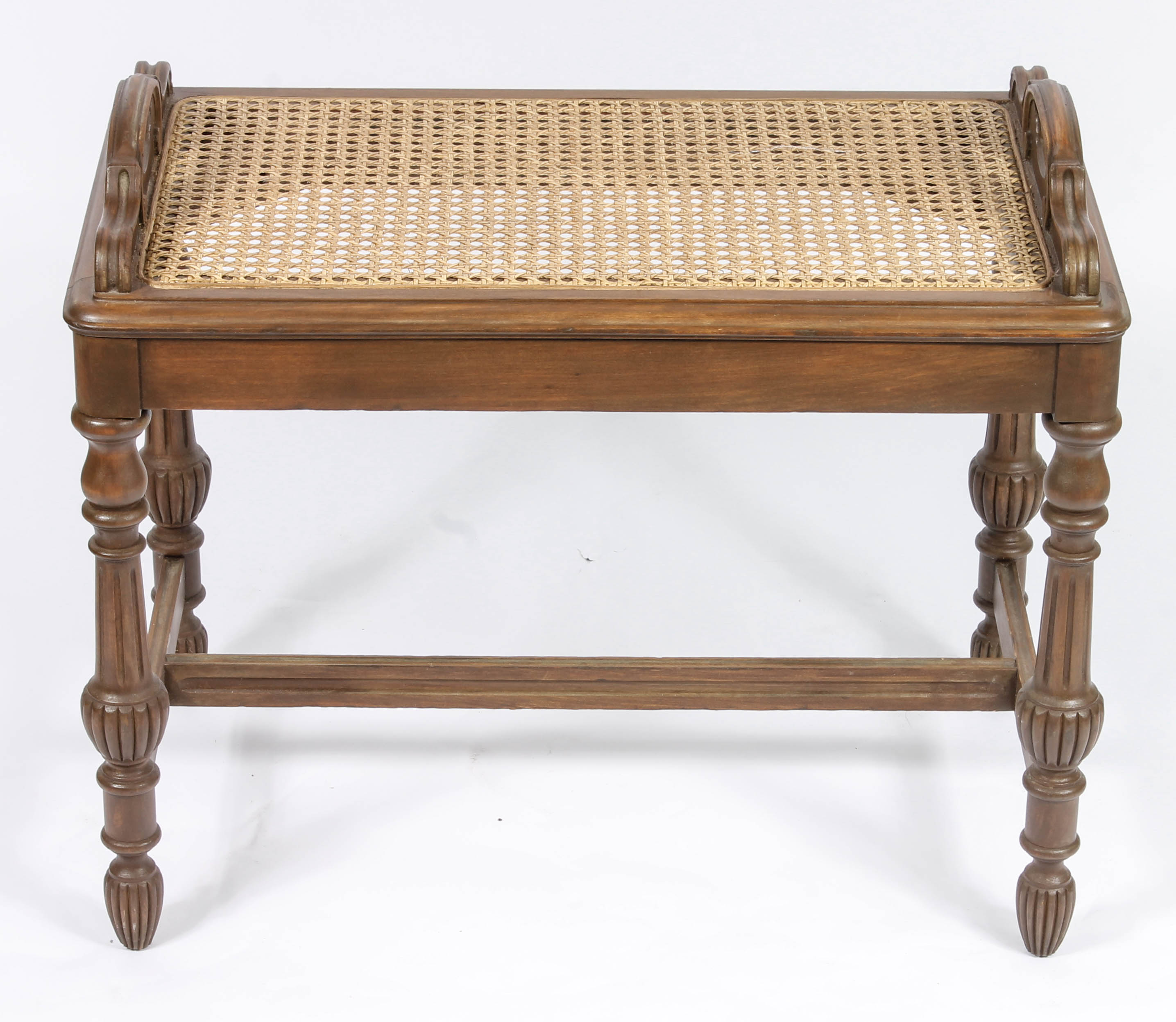 Pair of Caned Bentwood Chairs and Caned Side Table
