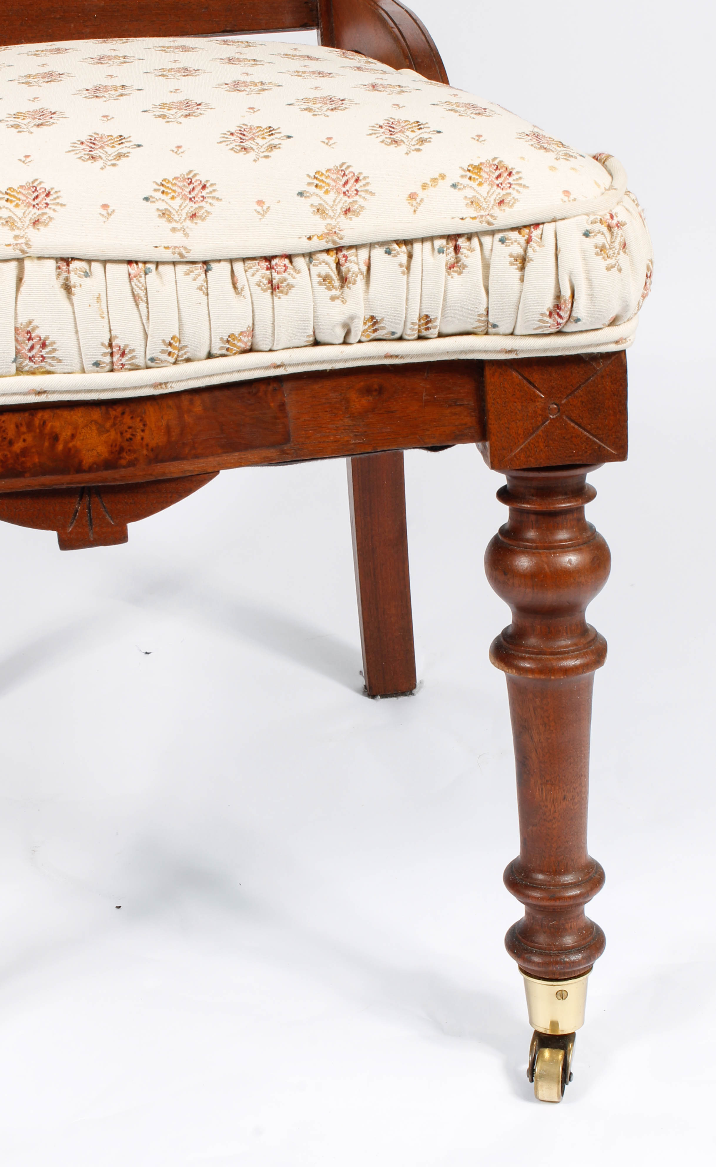 Antique Victorian Upholstered Walnut Chairs