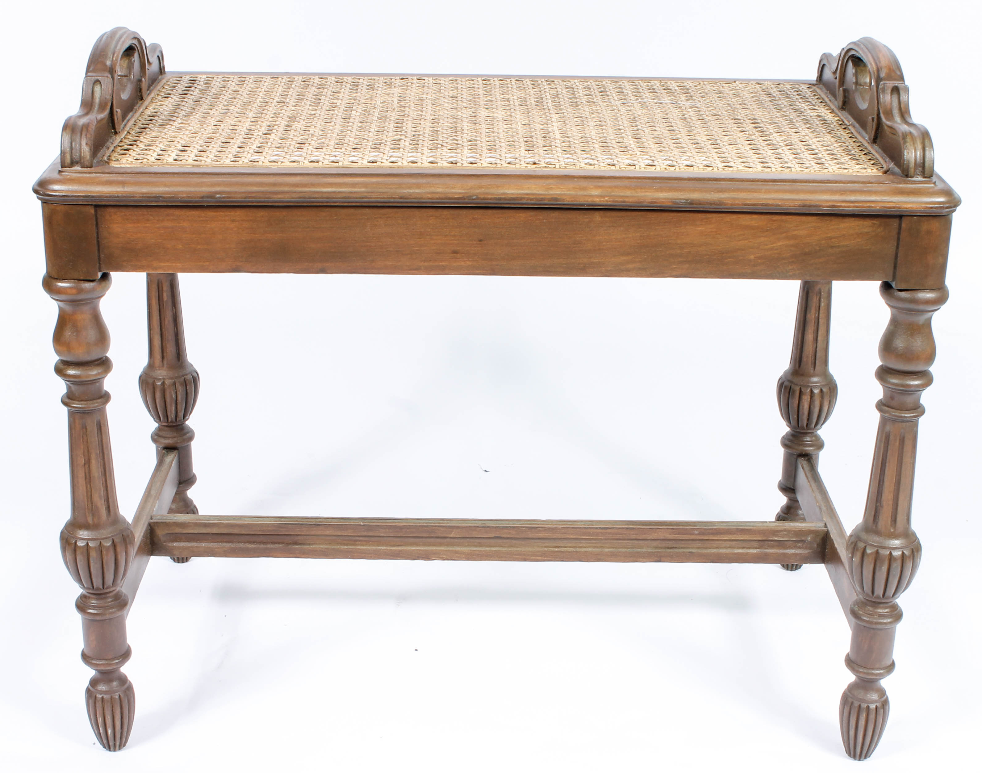 Pair of Caned Bentwood Chairs and Caned Side Table