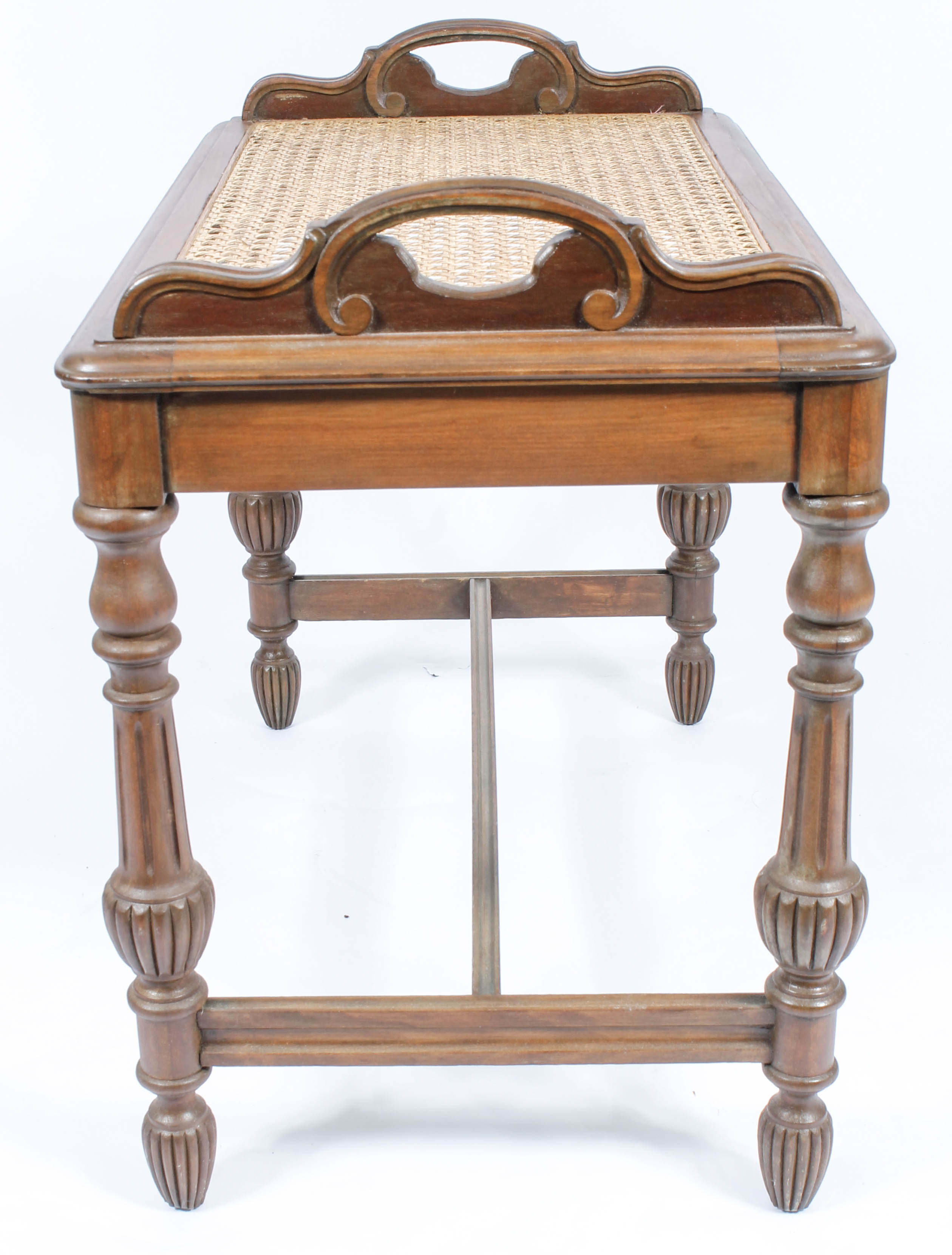 Pair of Caned Bentwood Chairs and Caned Side Table