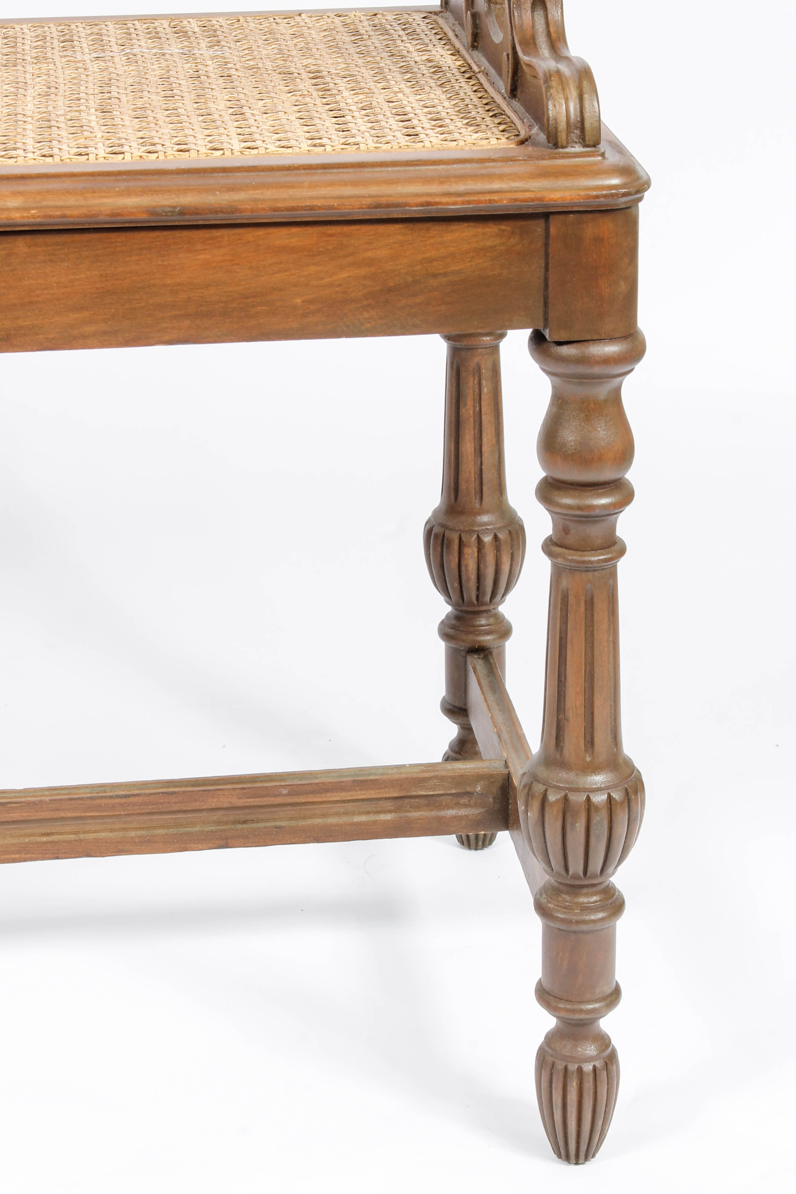 Pair of Caned Bentwood Chairs and Caned Side Table