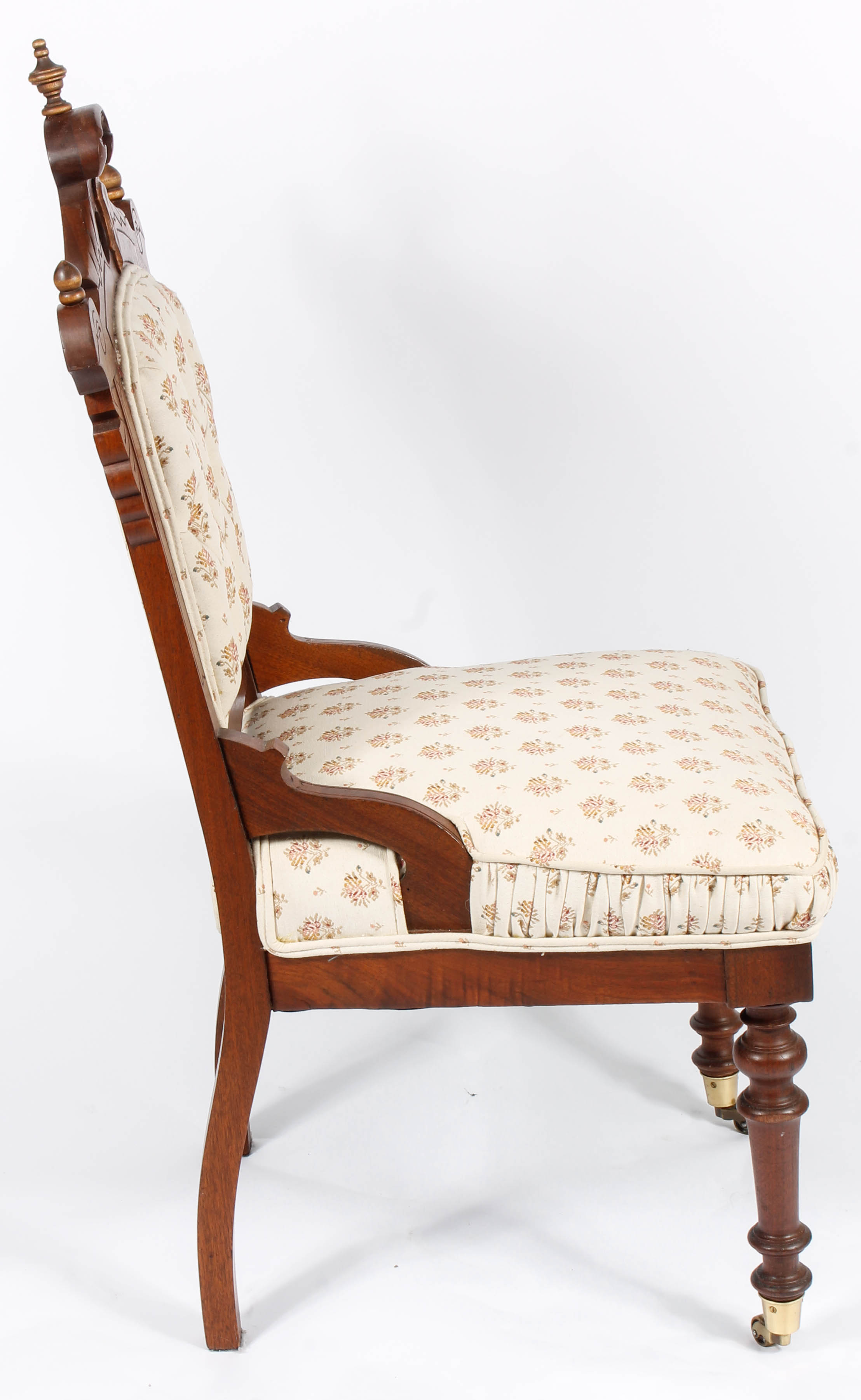 Antique Victorian Upholstered Walnut Chairs