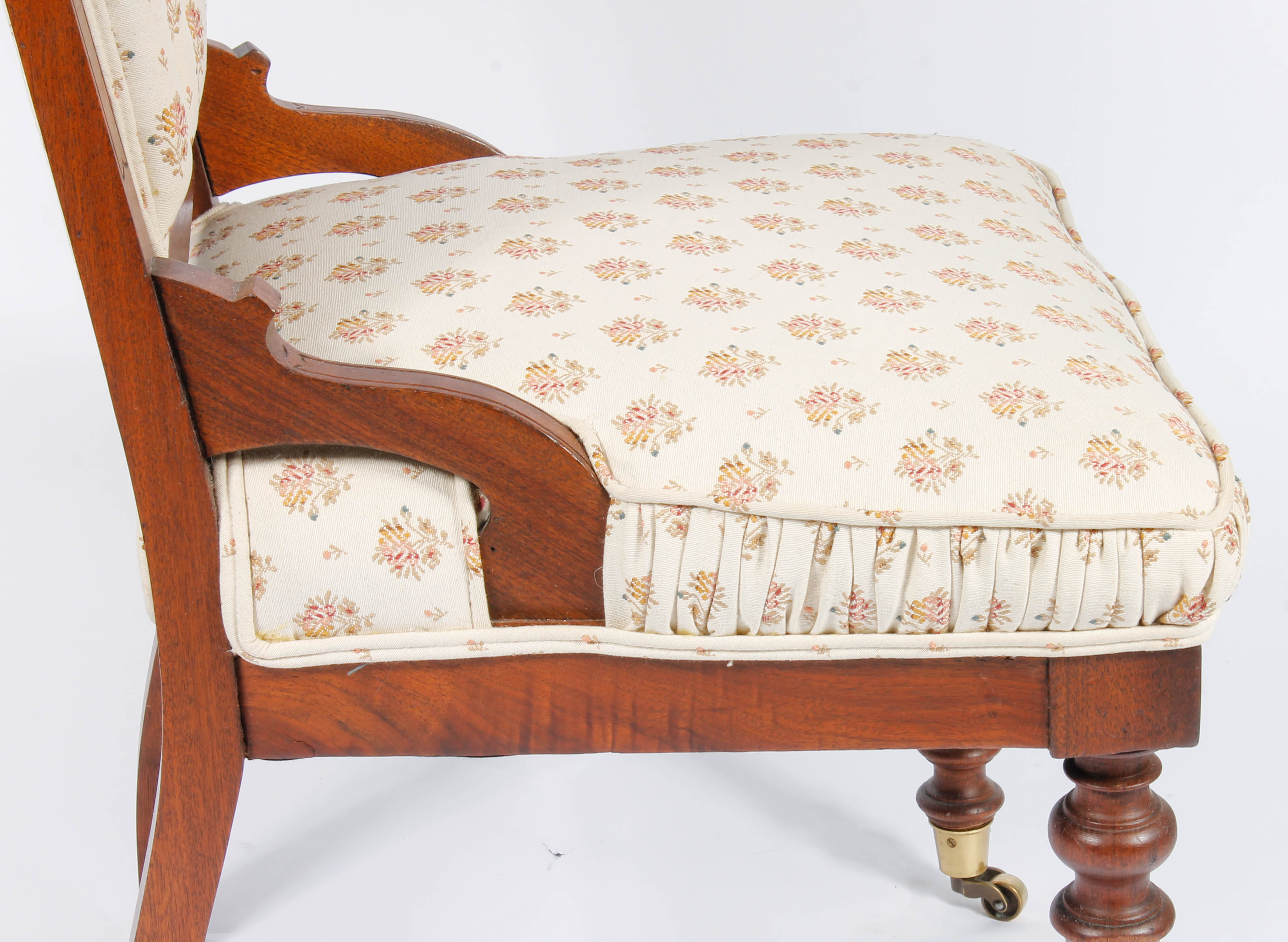 Antique Victorian Upholstered Walnut Chairs