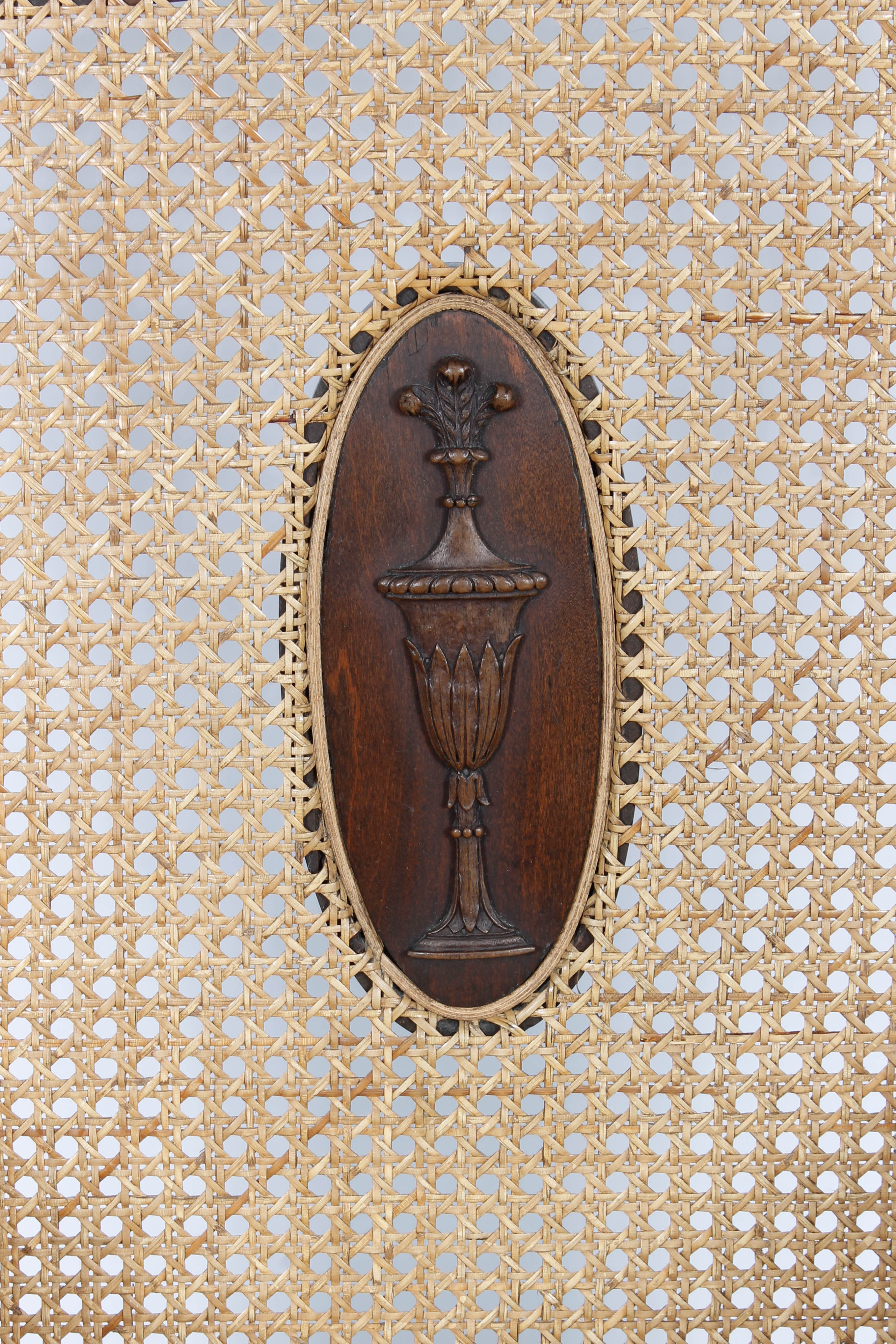 Vintage Plantation-Style Caned Armchair