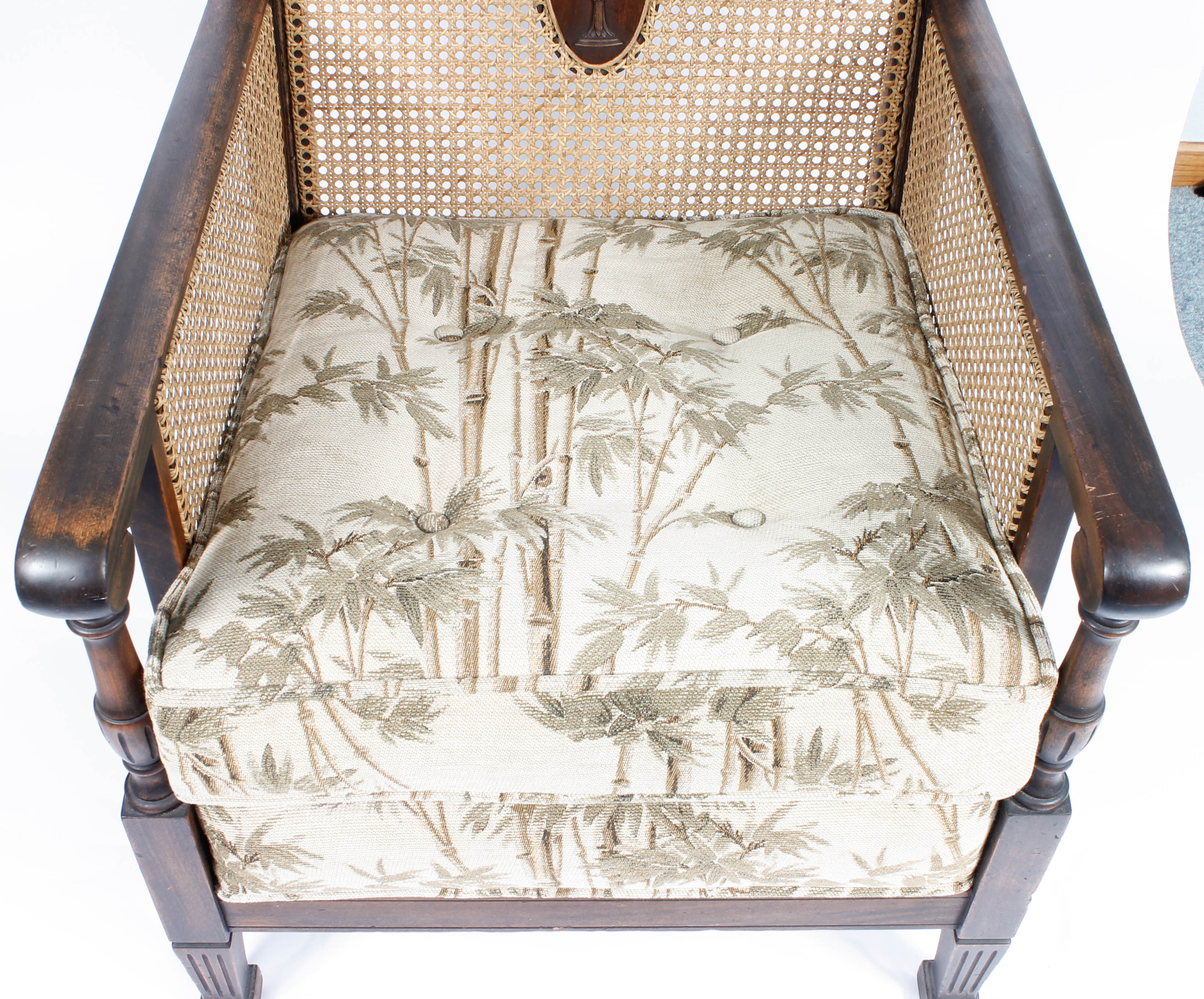 Vintage Plantation-Style Caned Armchair