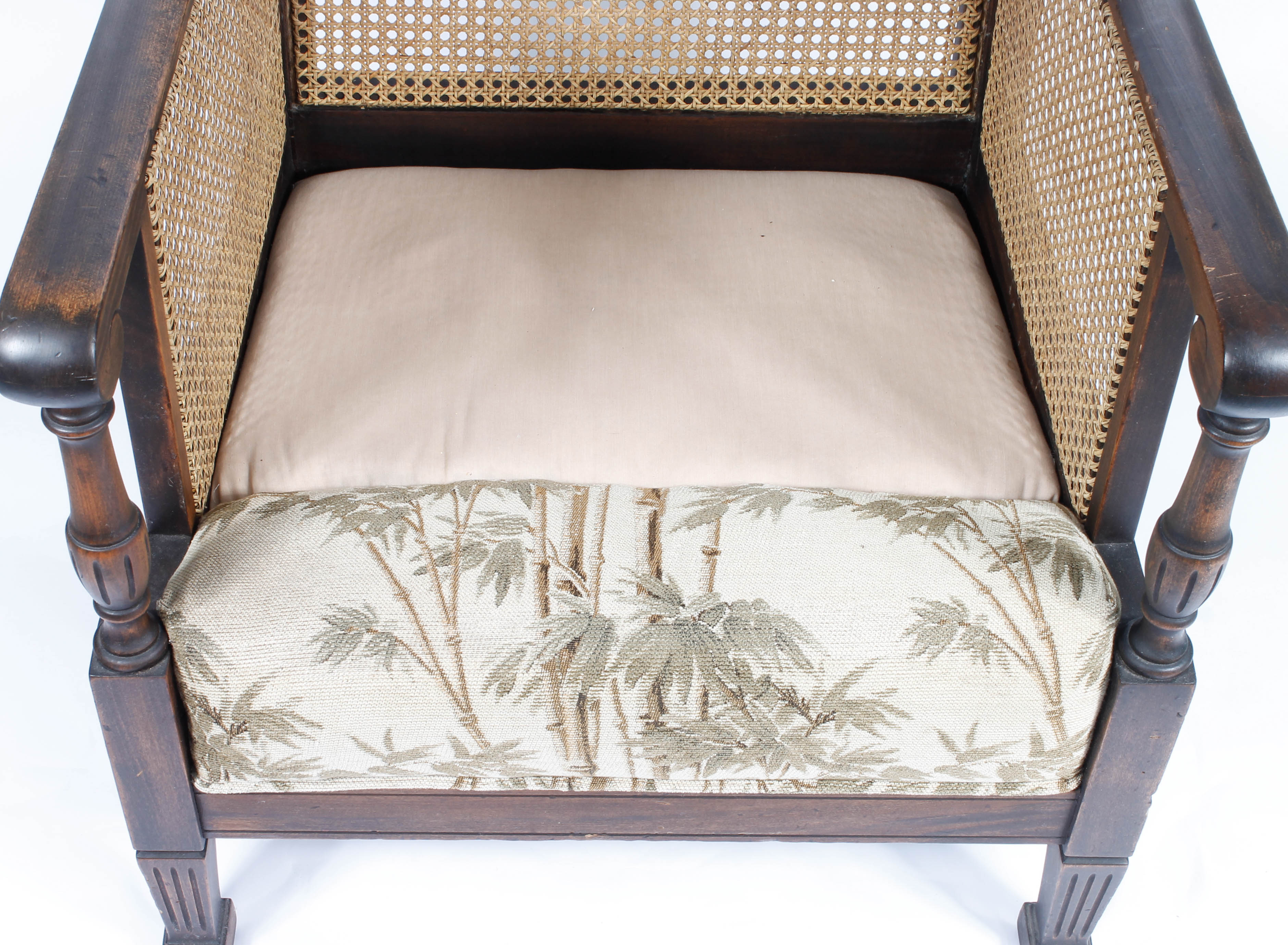 Vintage Plantation-Style Caned Armchair