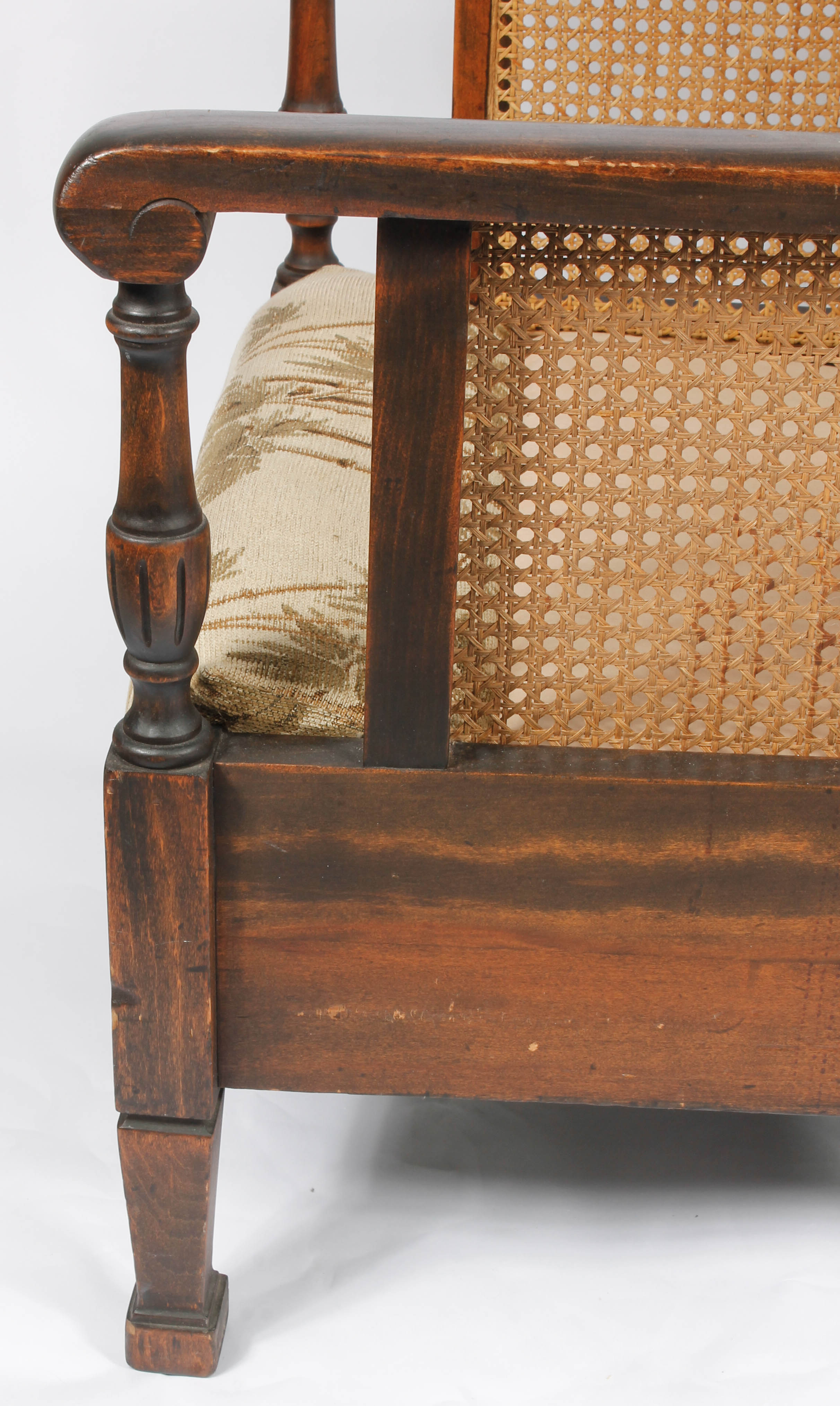 Vintage Plantation-Style Caned Armchair