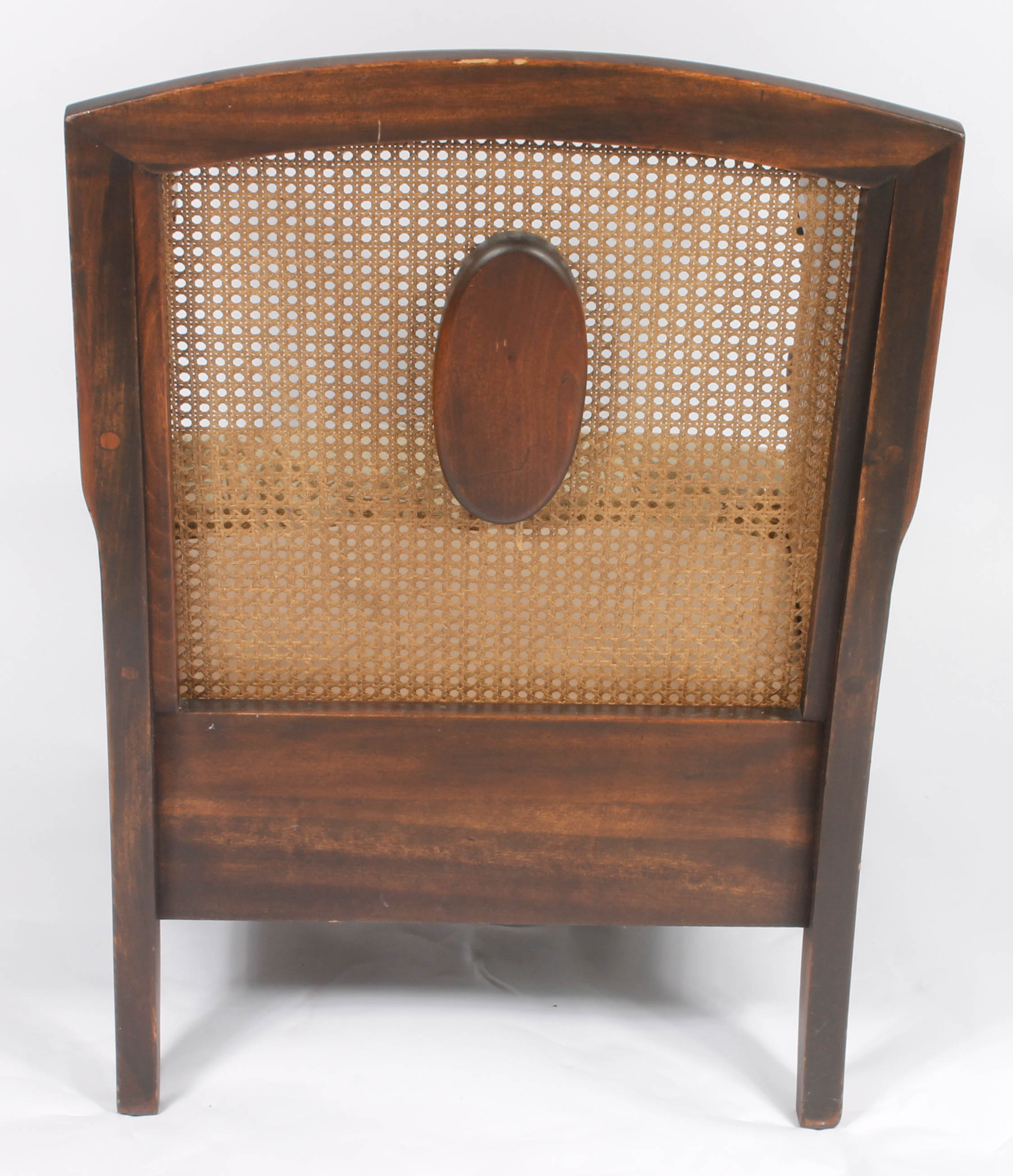 Vintage Plantation-Style Caned Armchair