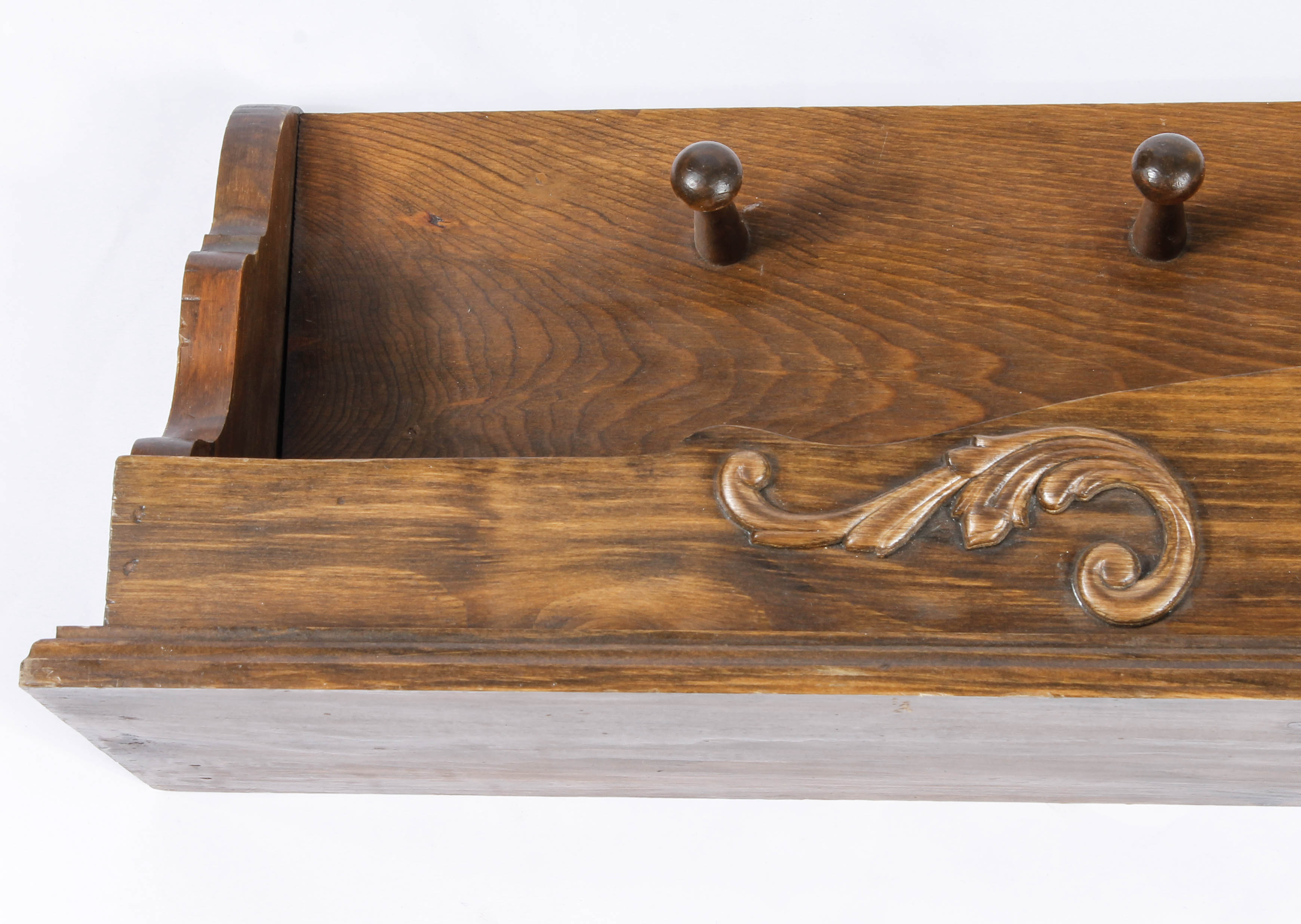 Wooden Shelf with Hanging Pegs