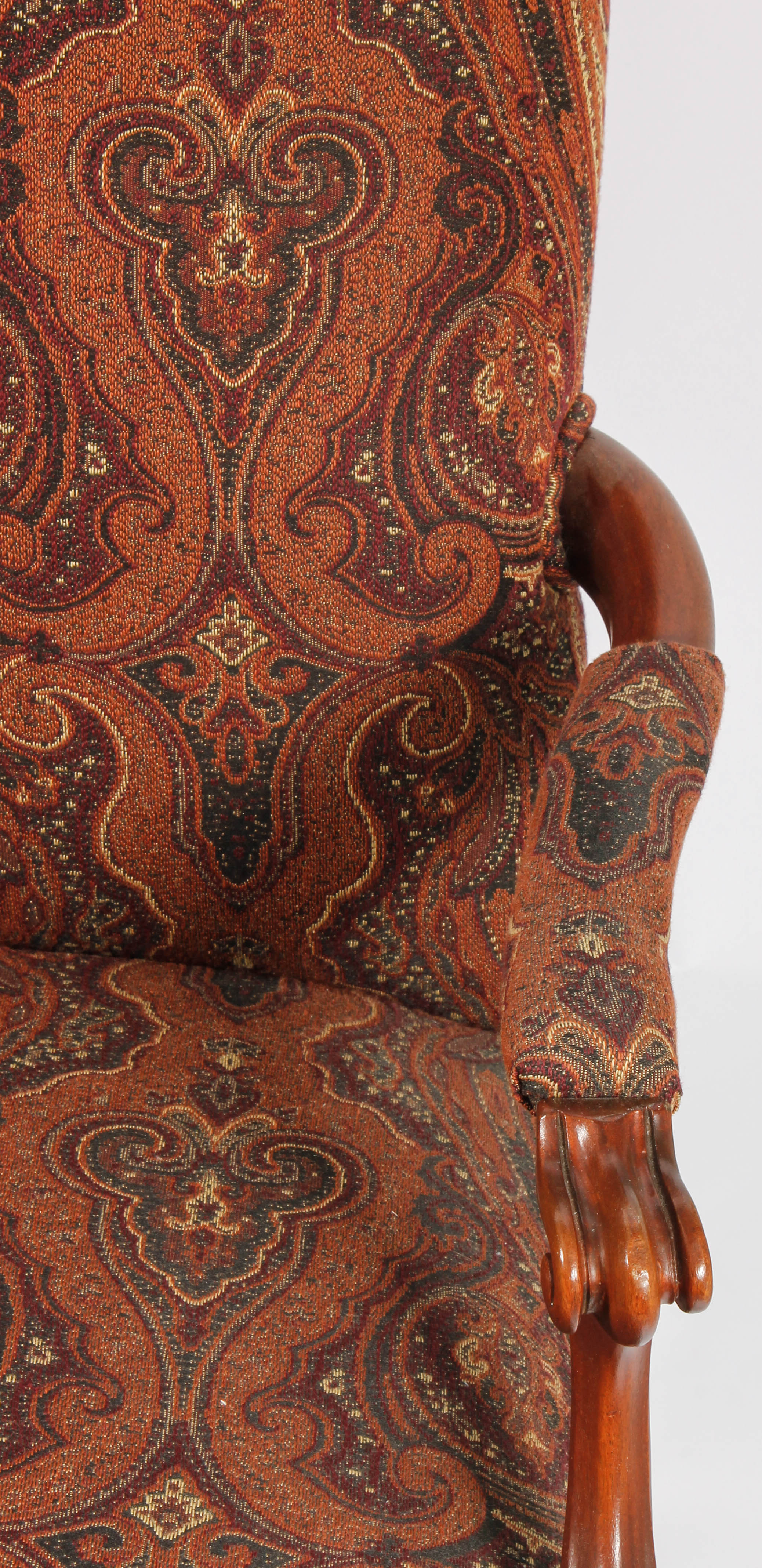 Vintage Wooden Upholstered Armchair