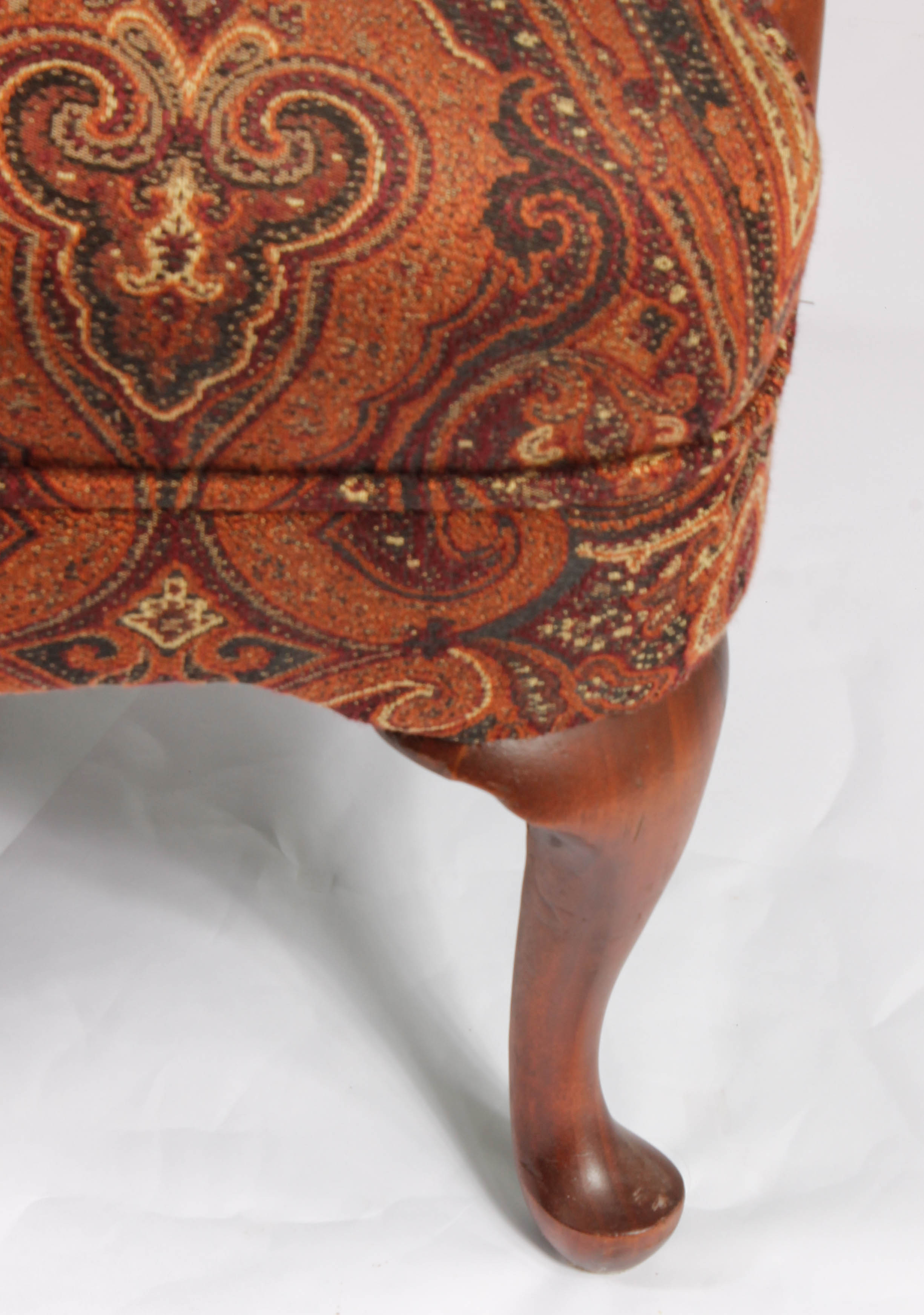 Vintage Wooden Upholstered Armchair