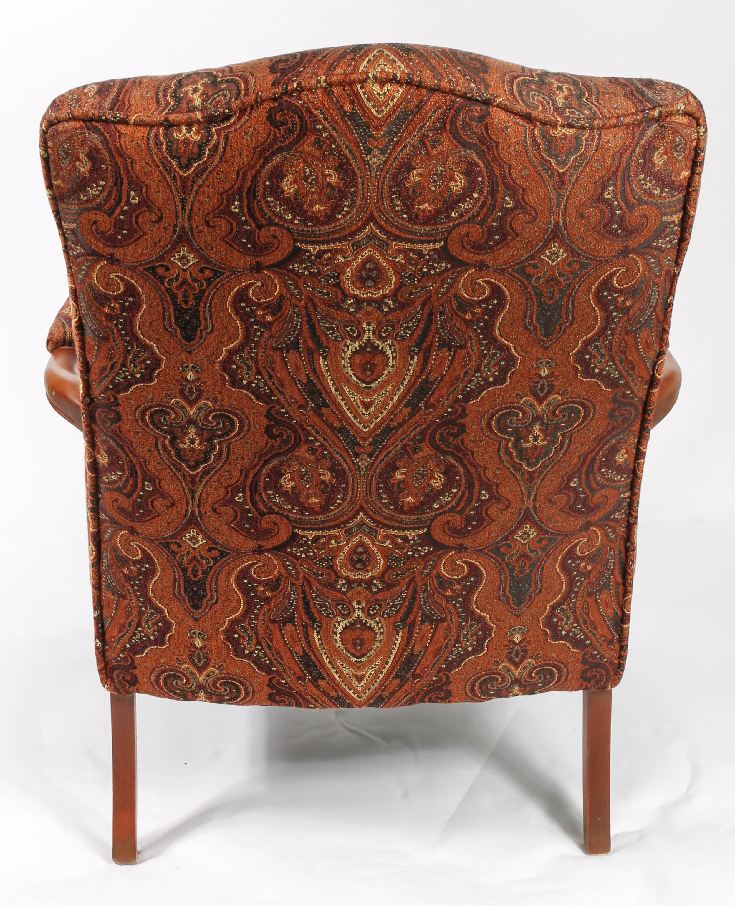 Vintage Wooden Upholstered Armchair