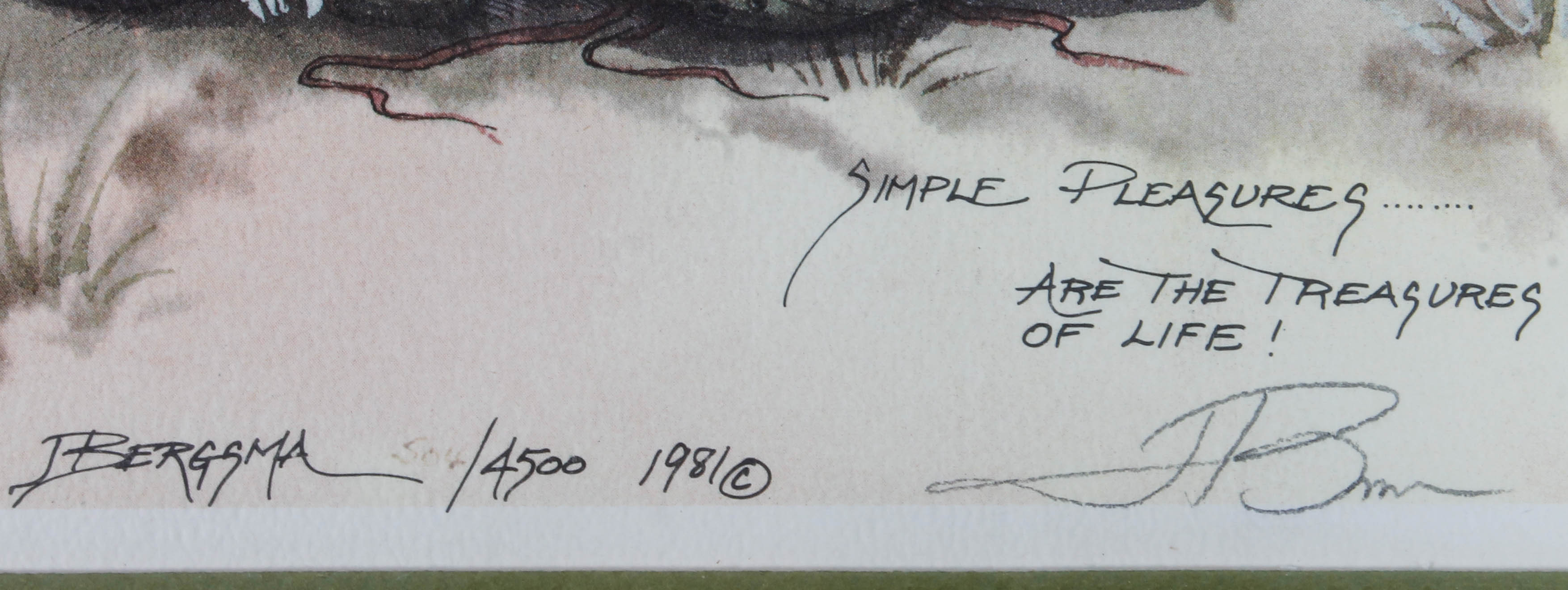 Jody Bergsma 1981 Limited Edition Offset Lithograph "Simple Pleasures"