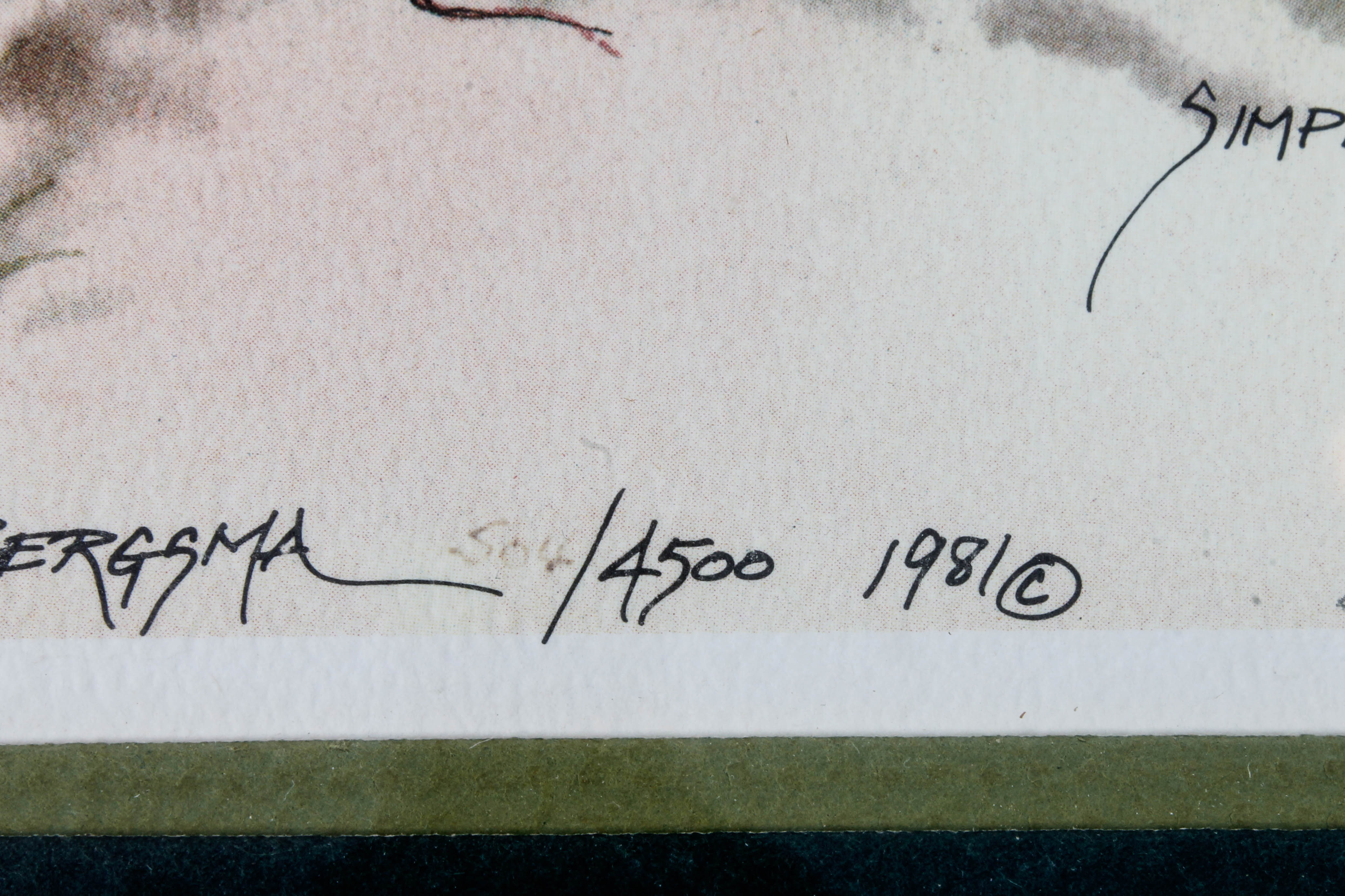 Jody Bergsma 1981 Limited Edition Offset Lithograph "Simple Pleasures"