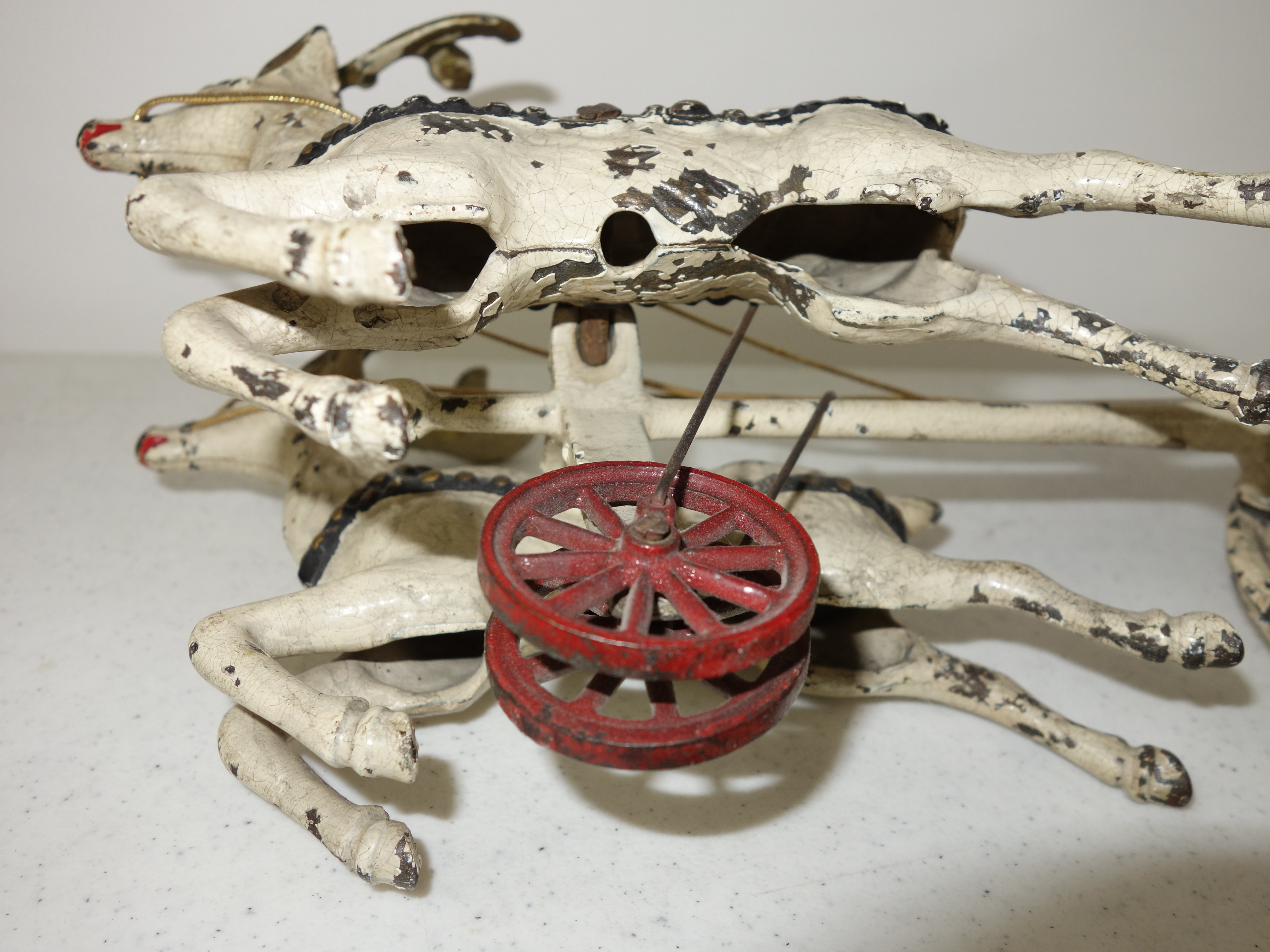 Antique Hubley Cast Iron Santa Claus, Sleigh and Reindeer