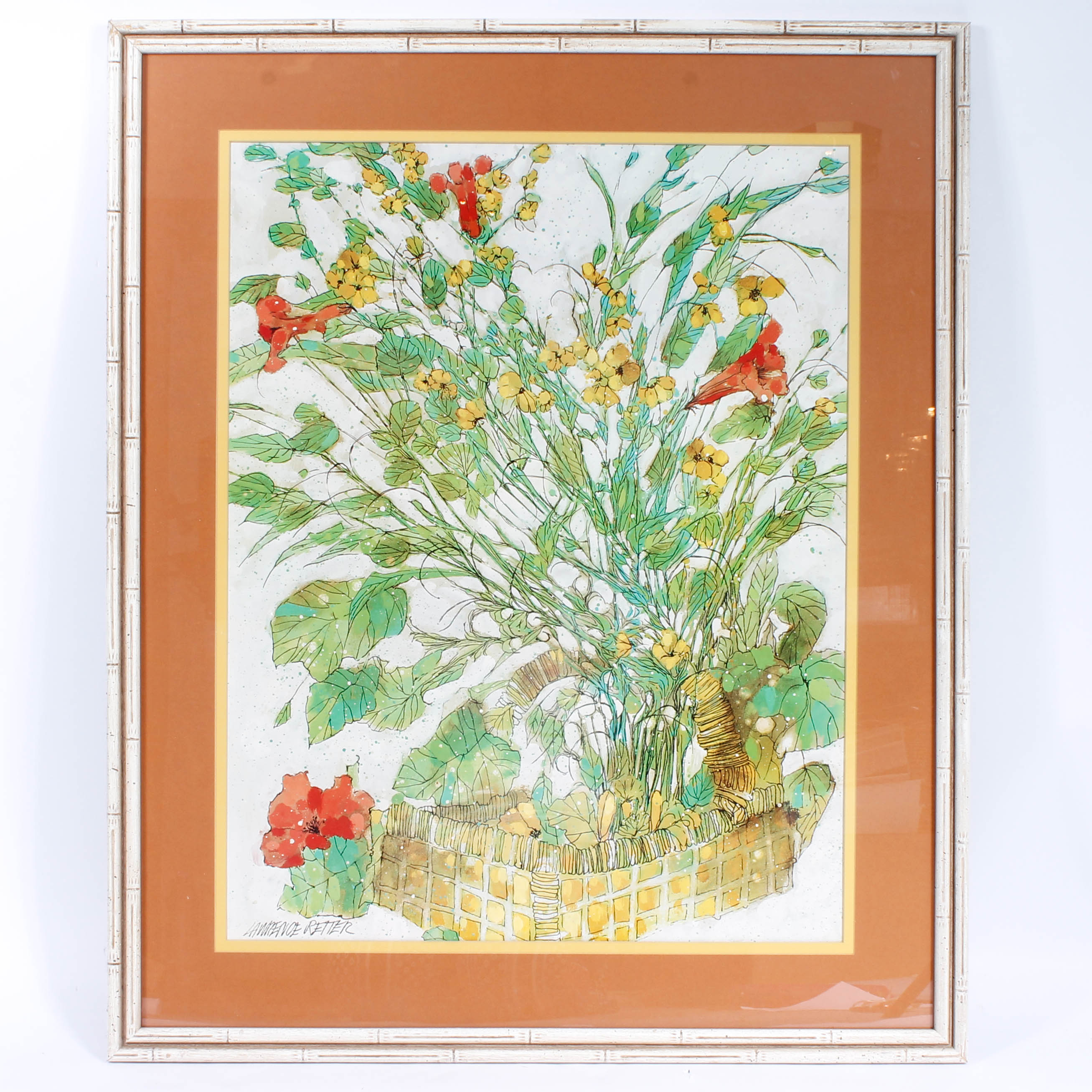 Offset Lithograph after Floral Painting by Lawrence Retter