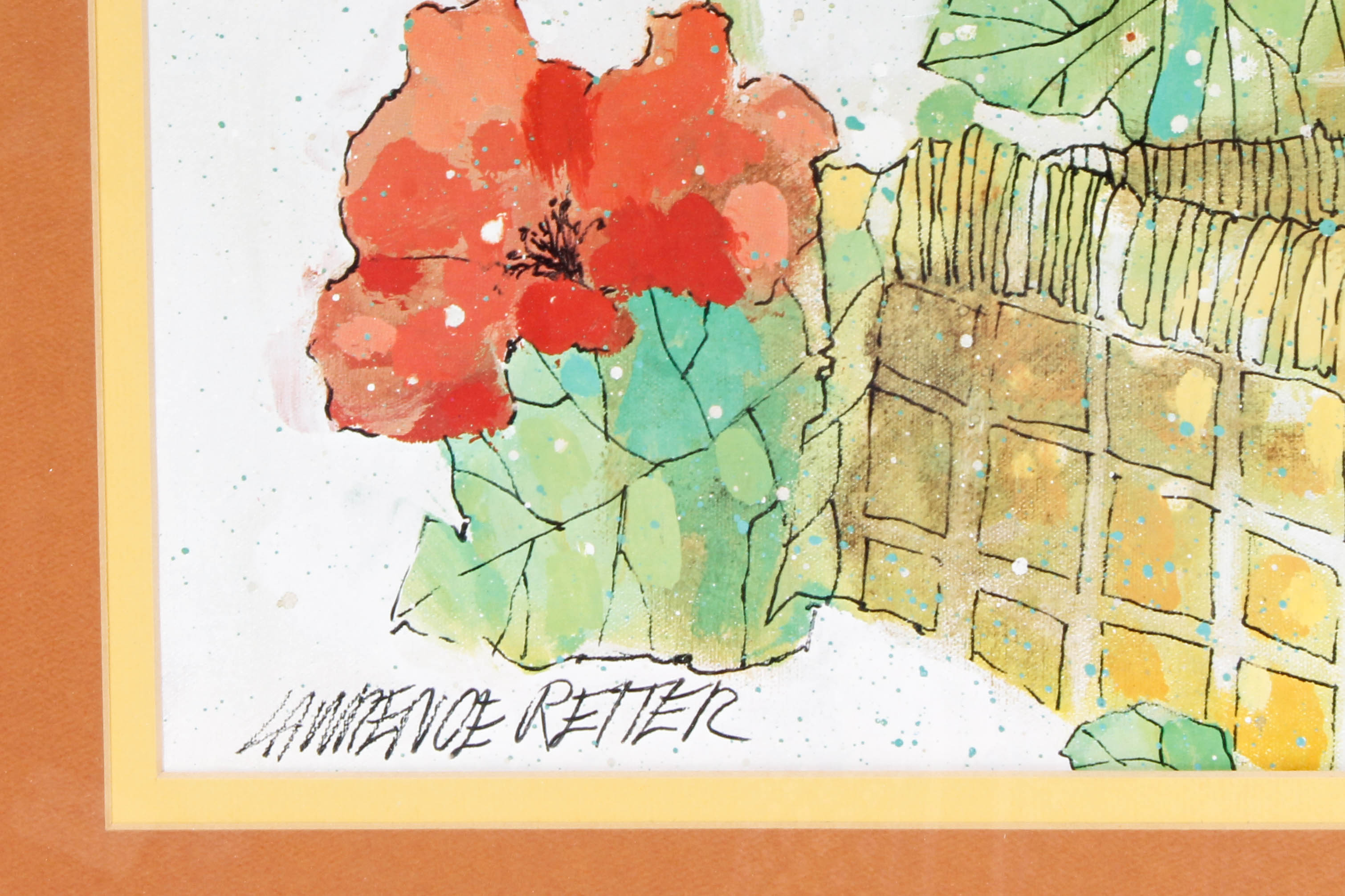 Offset Lithograph after Floral Painting by Lawrence Retter