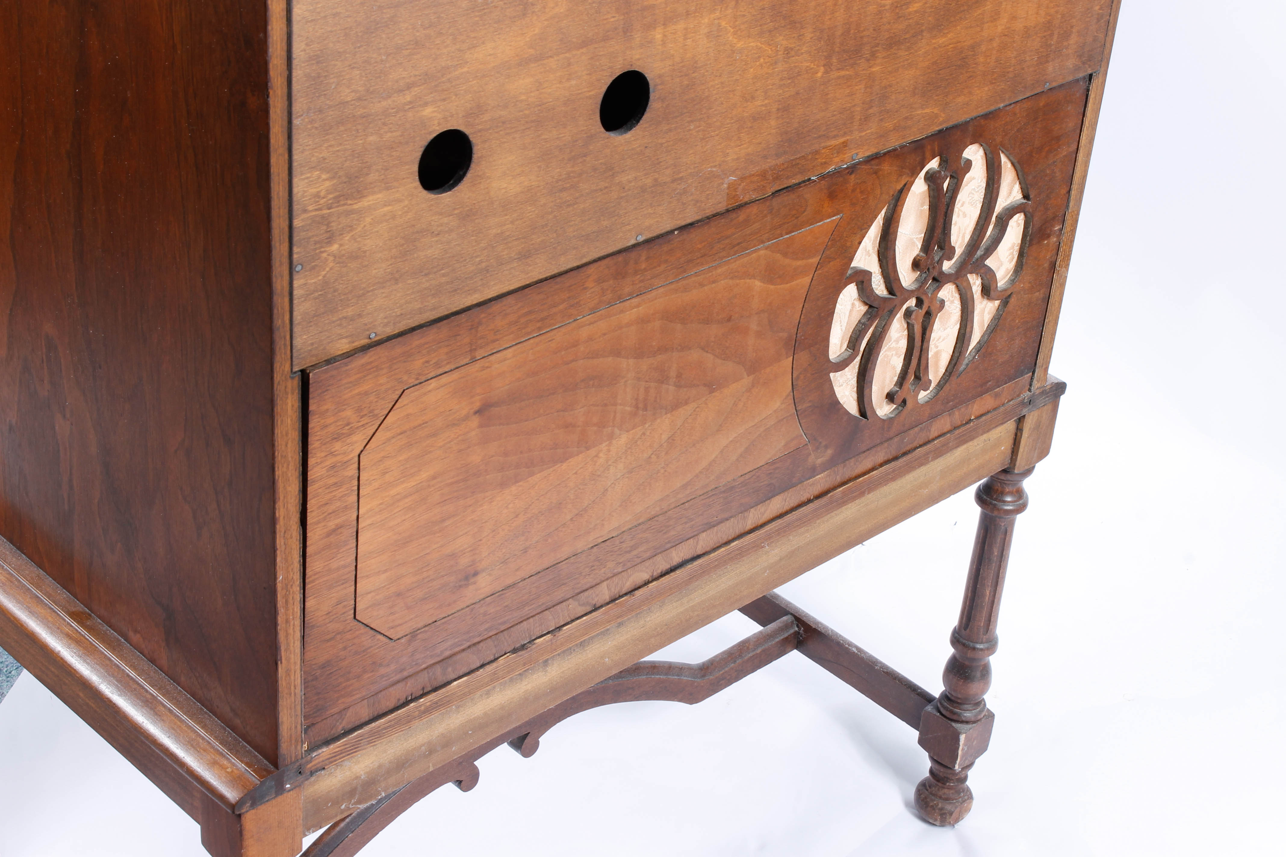 Vintage Wooden Record Cabinet
