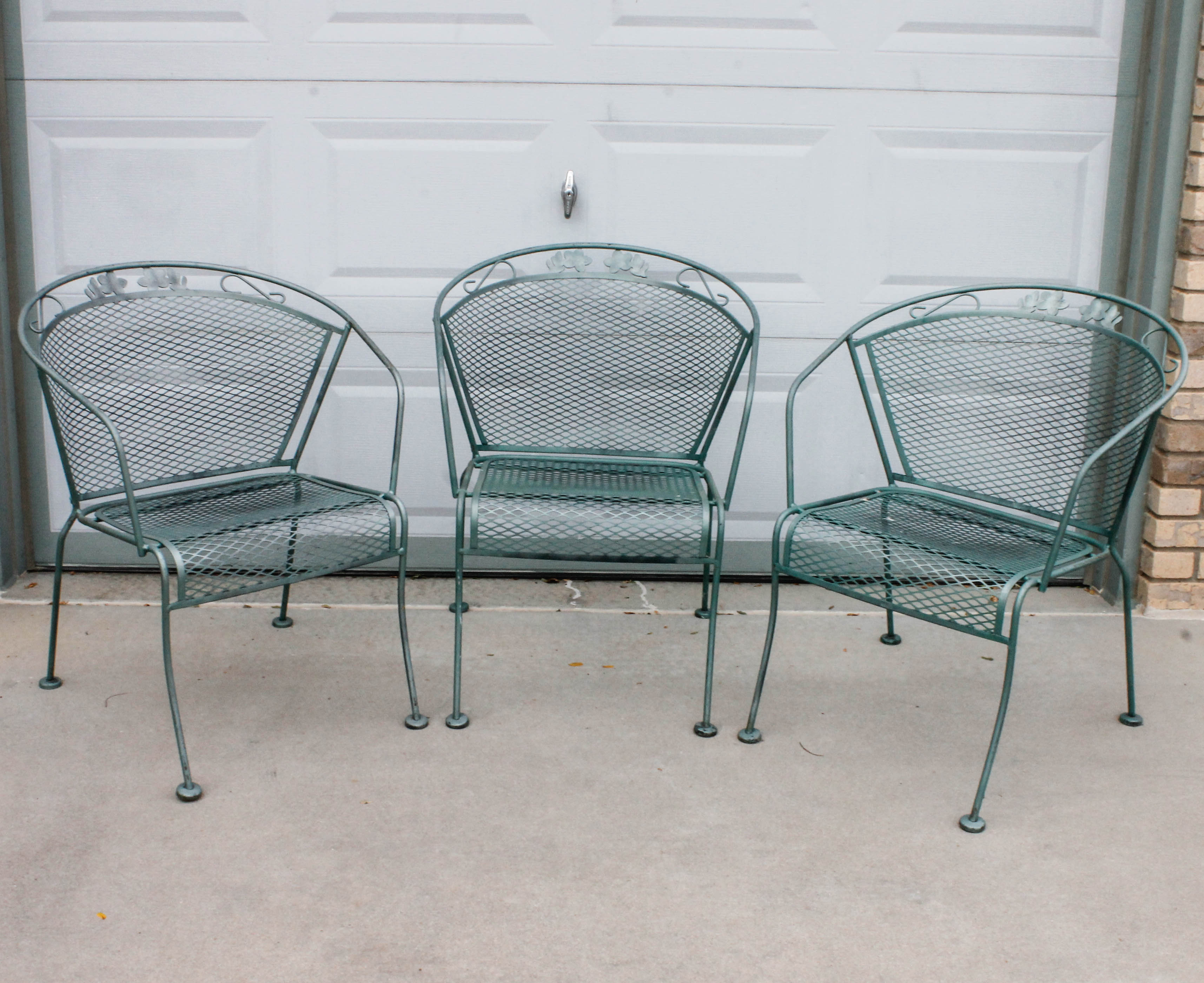 Set of Expanded Metal Patio Chairs