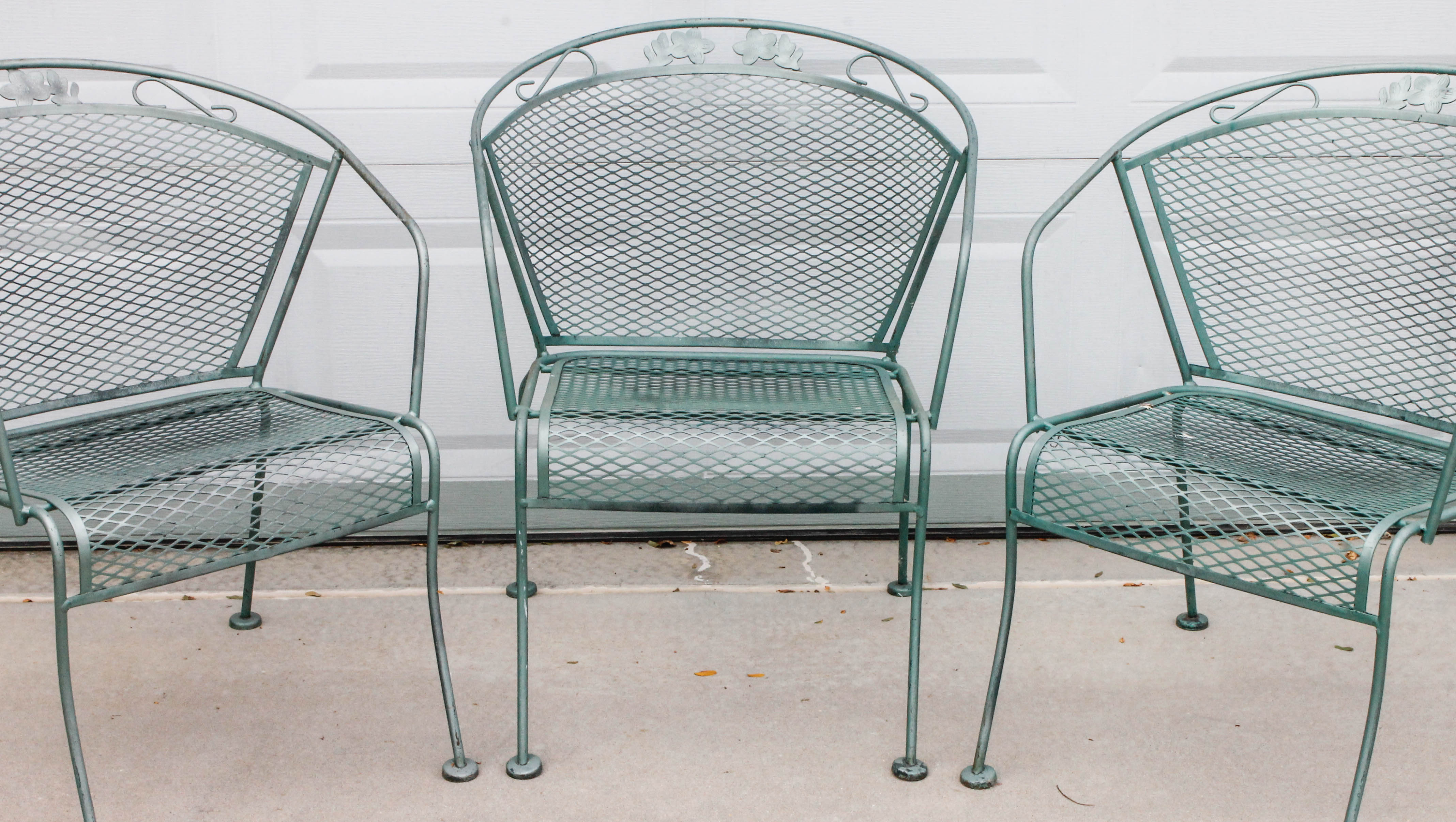 Set of Expanded Metal Patio Chairs