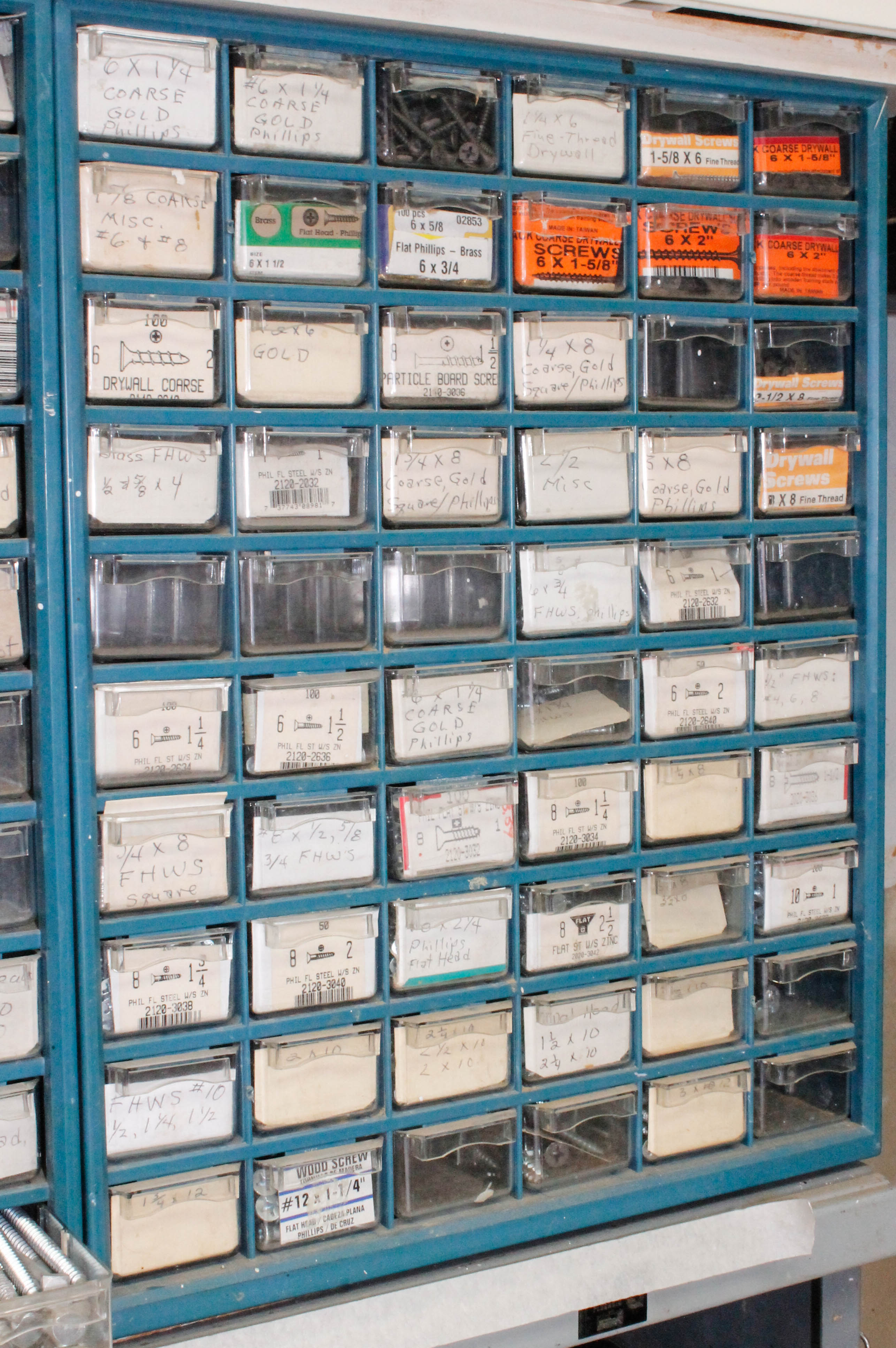 Fasteners and Small Hardware in Containers