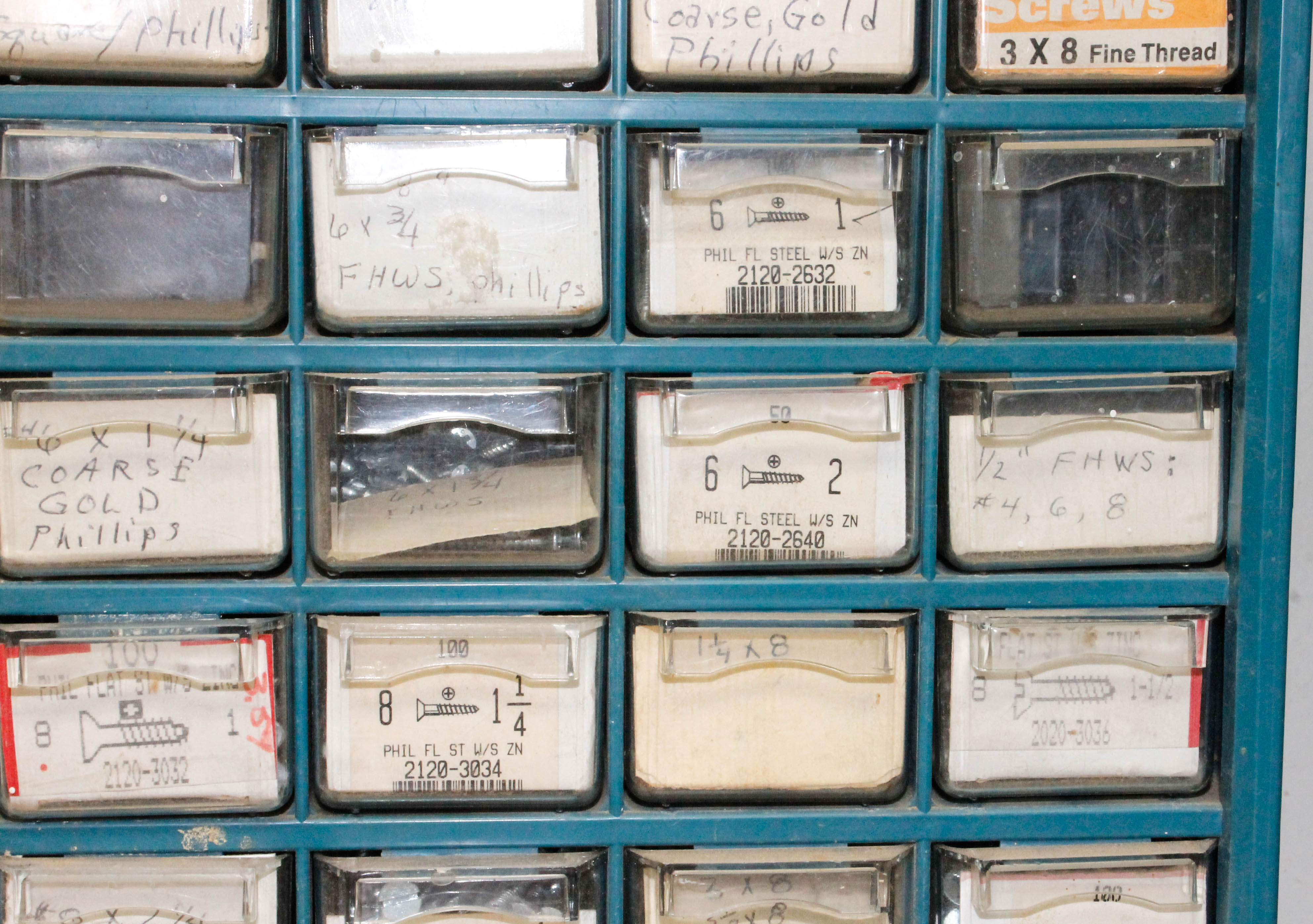 Fasteners and Small Hardware in Containers