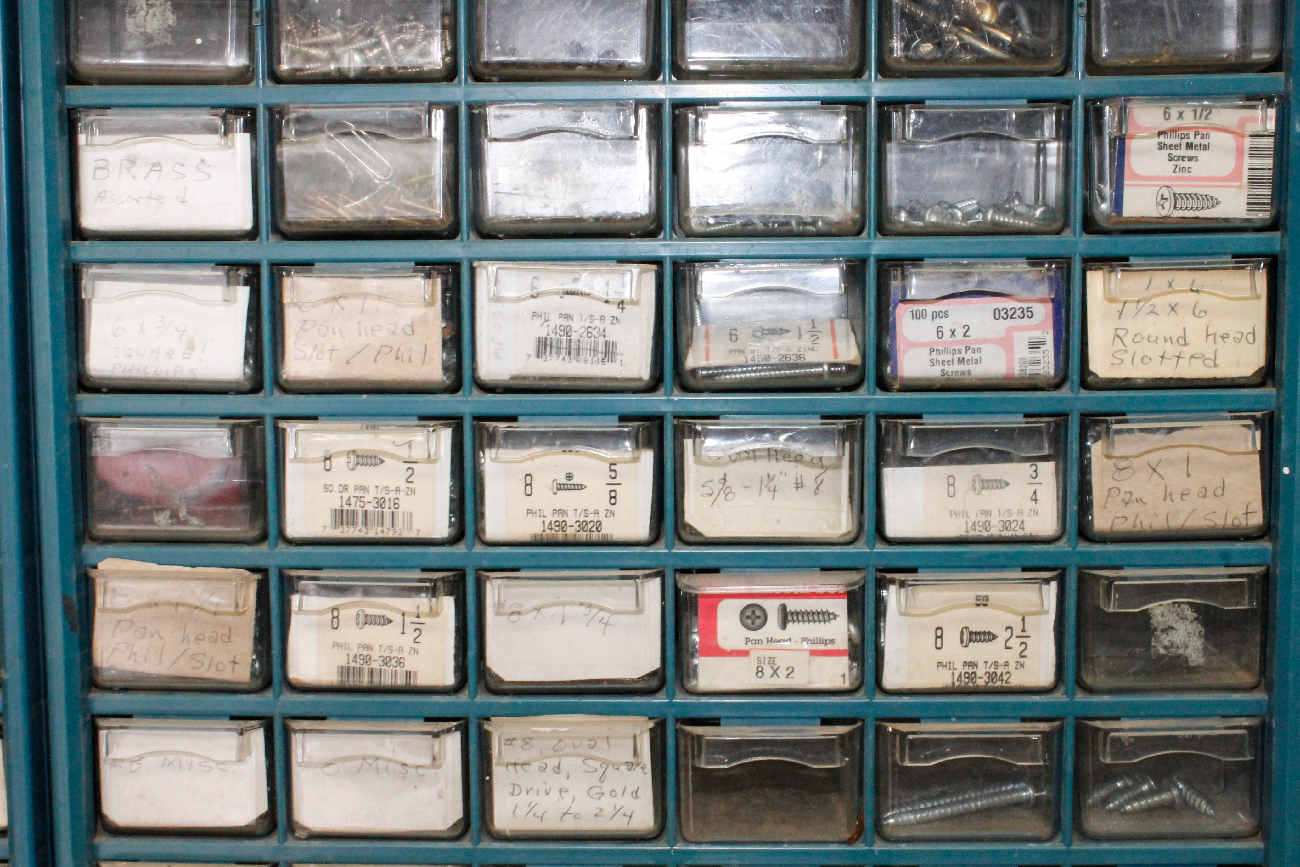 Fasteners and Small Hardware in Containers