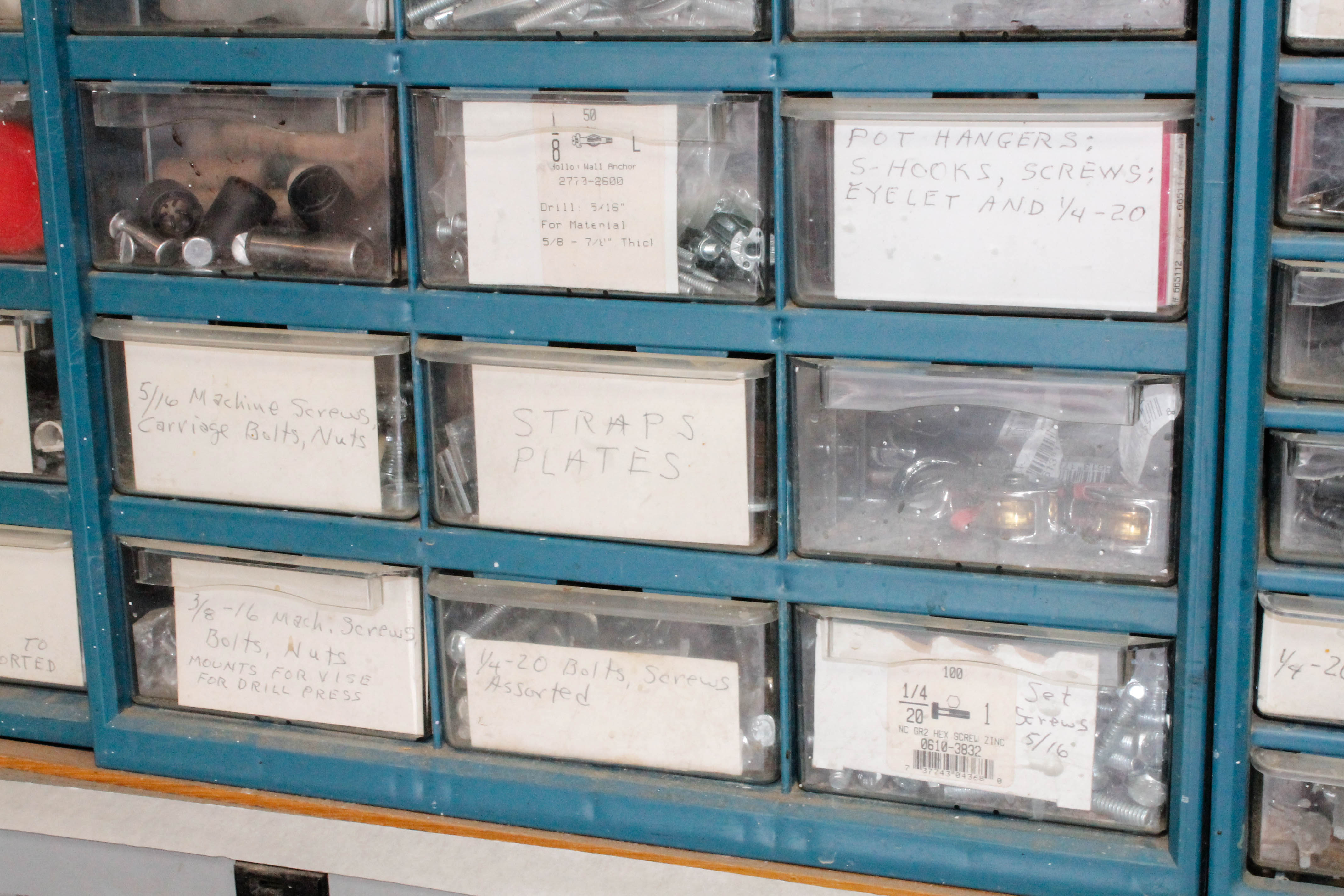 Fasteners and Small Hardware in Containers