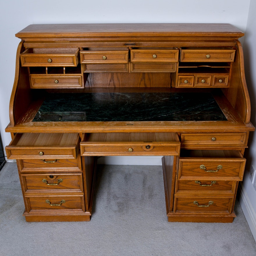 Vintage Oak Legal Desk