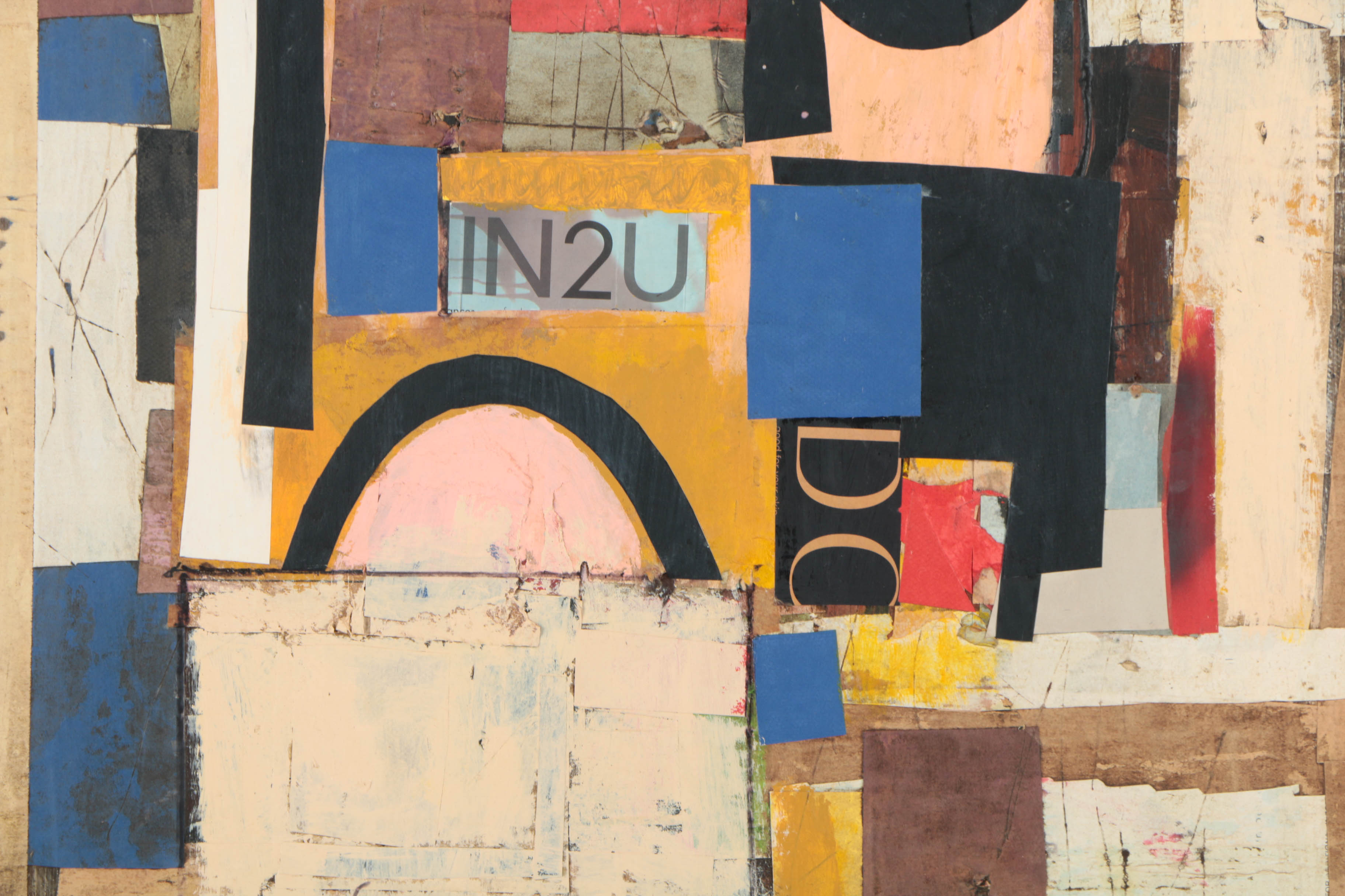 Ronald Ahlström Mix Media Collage on Board "Untitled"