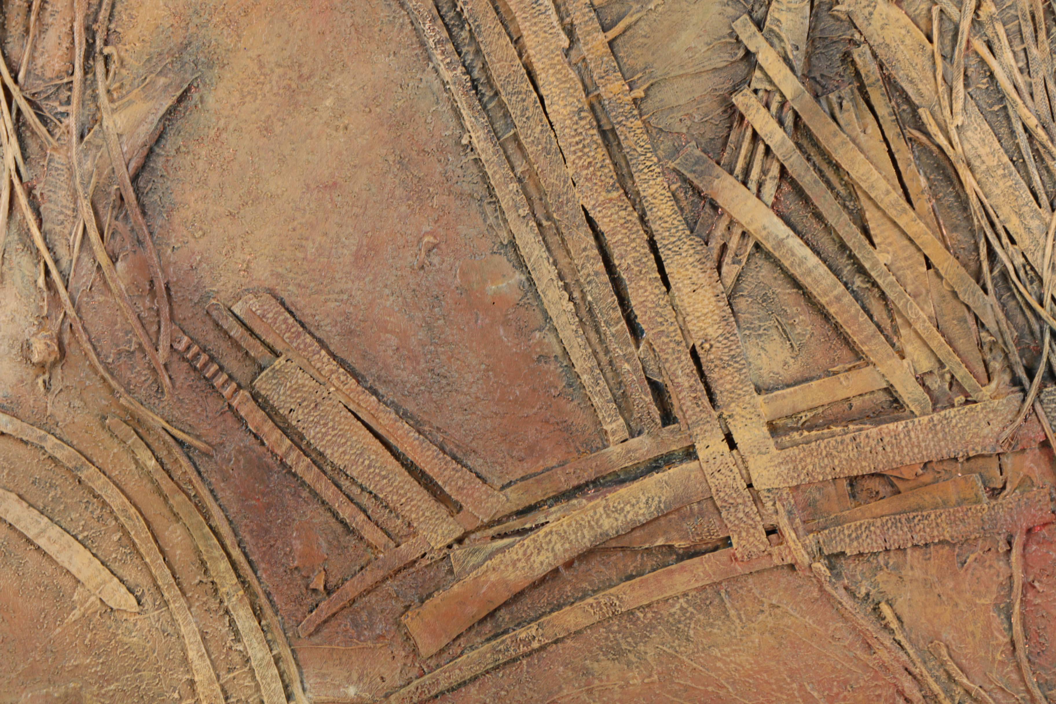 Ronald Ahlström Abstract Mixed Media Collage on Board "Untitled"