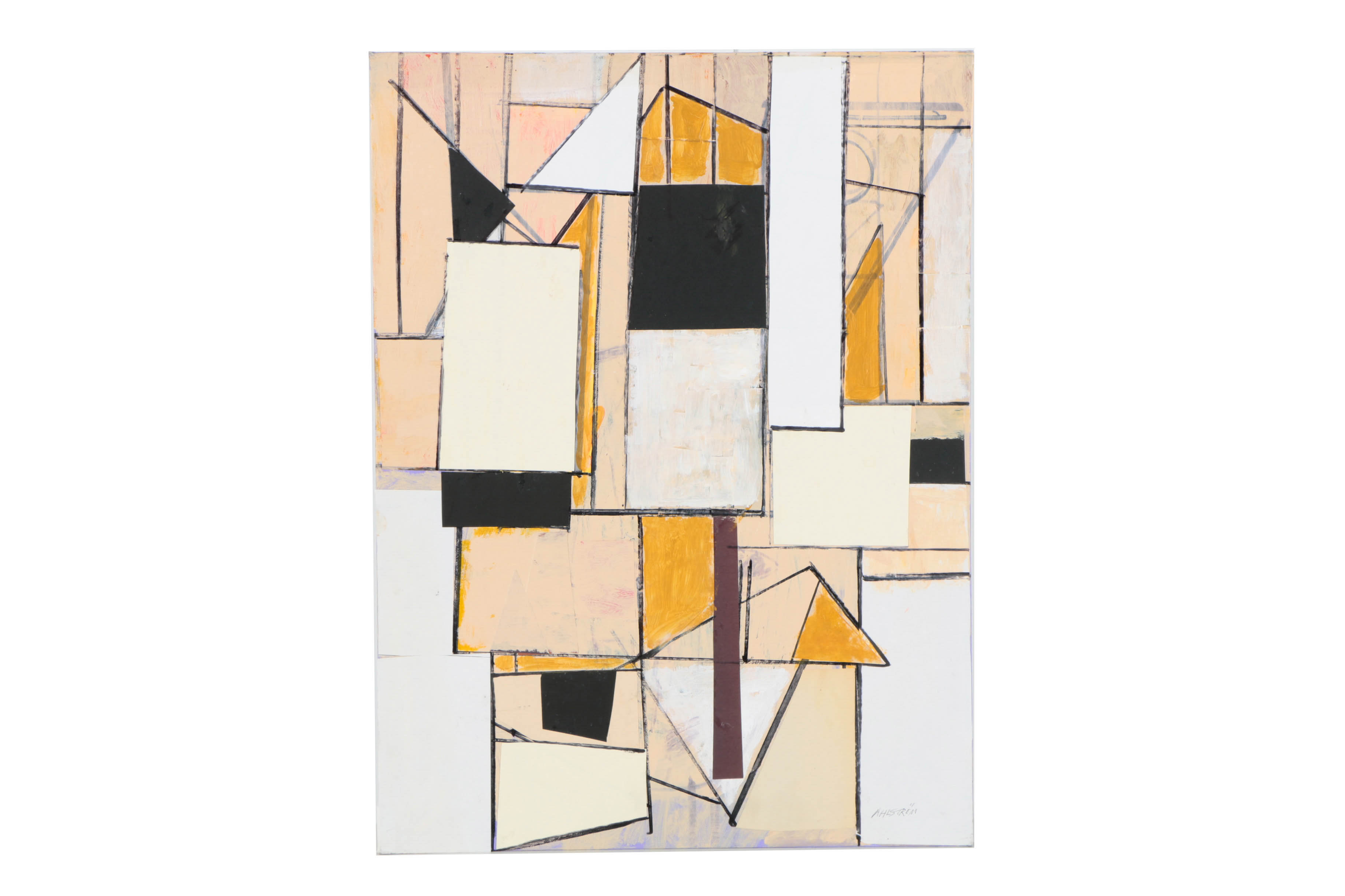 Assortment of Ronald Ahlström Abstract Mixed Media Compositions on Canvas Boards